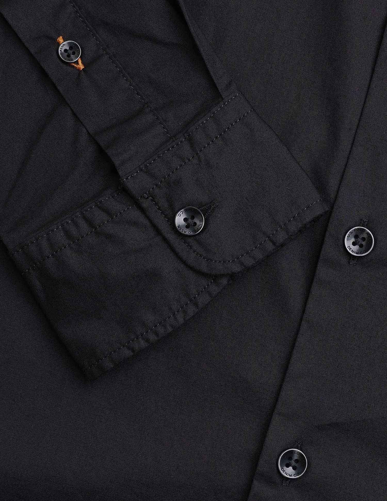 Solid Regular Fit Poplin Shirt Black - U.S. Polo Assn. India | Large