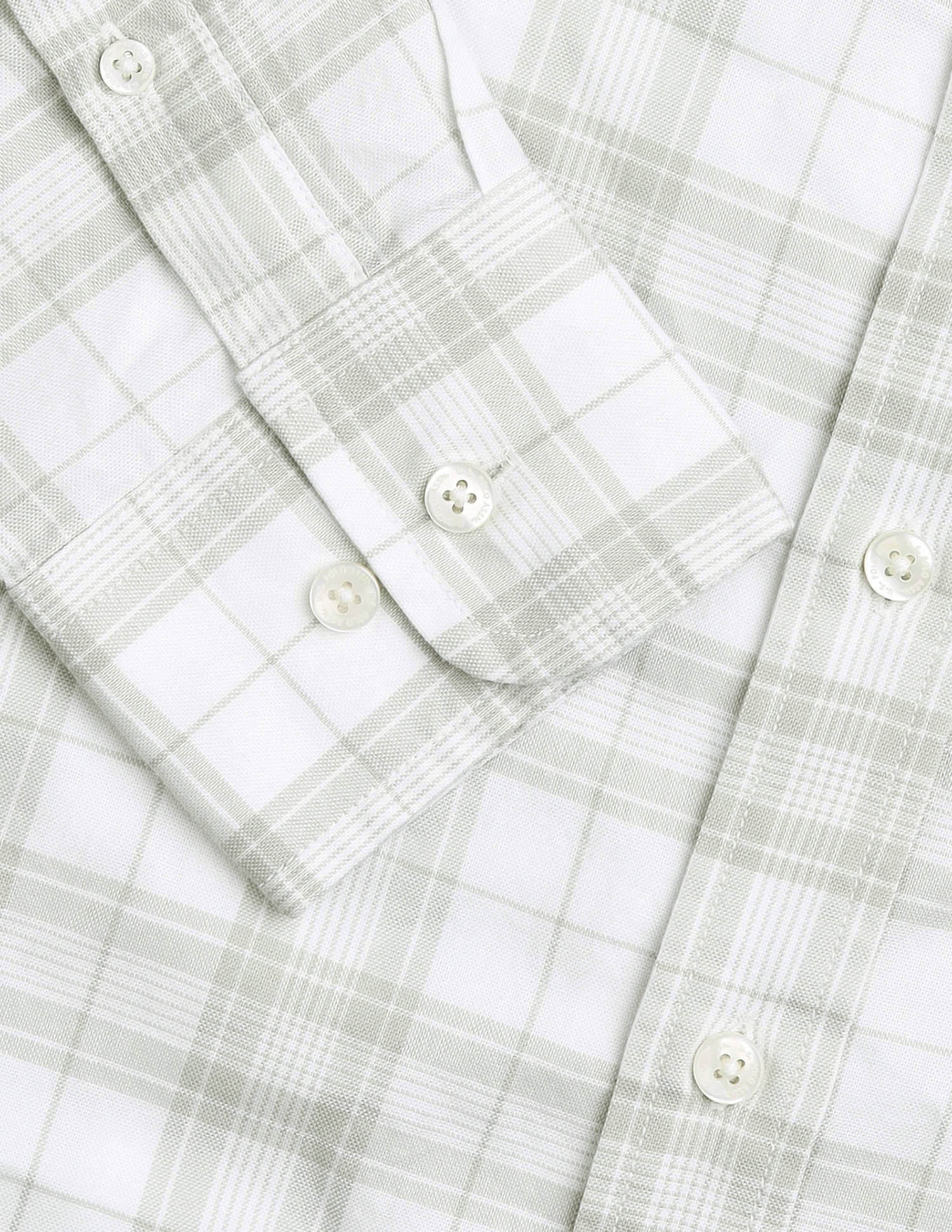 Plaid Checked Pure Cotton Shirt Light Green - U.S. Polo Assn. India | Large