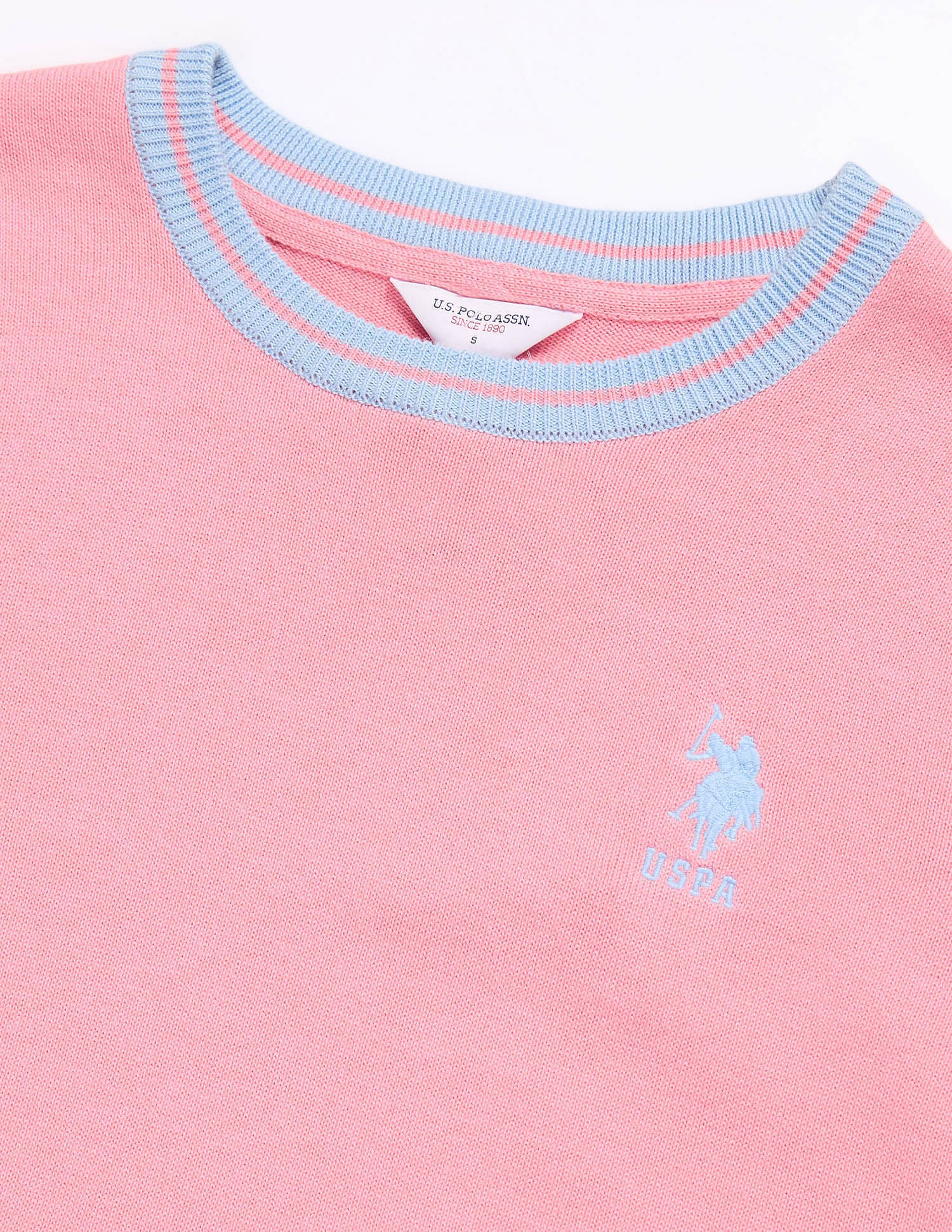 Drop Shoulder Cotton Sweater Light Pink - U.S. POLO ASSN. | Large