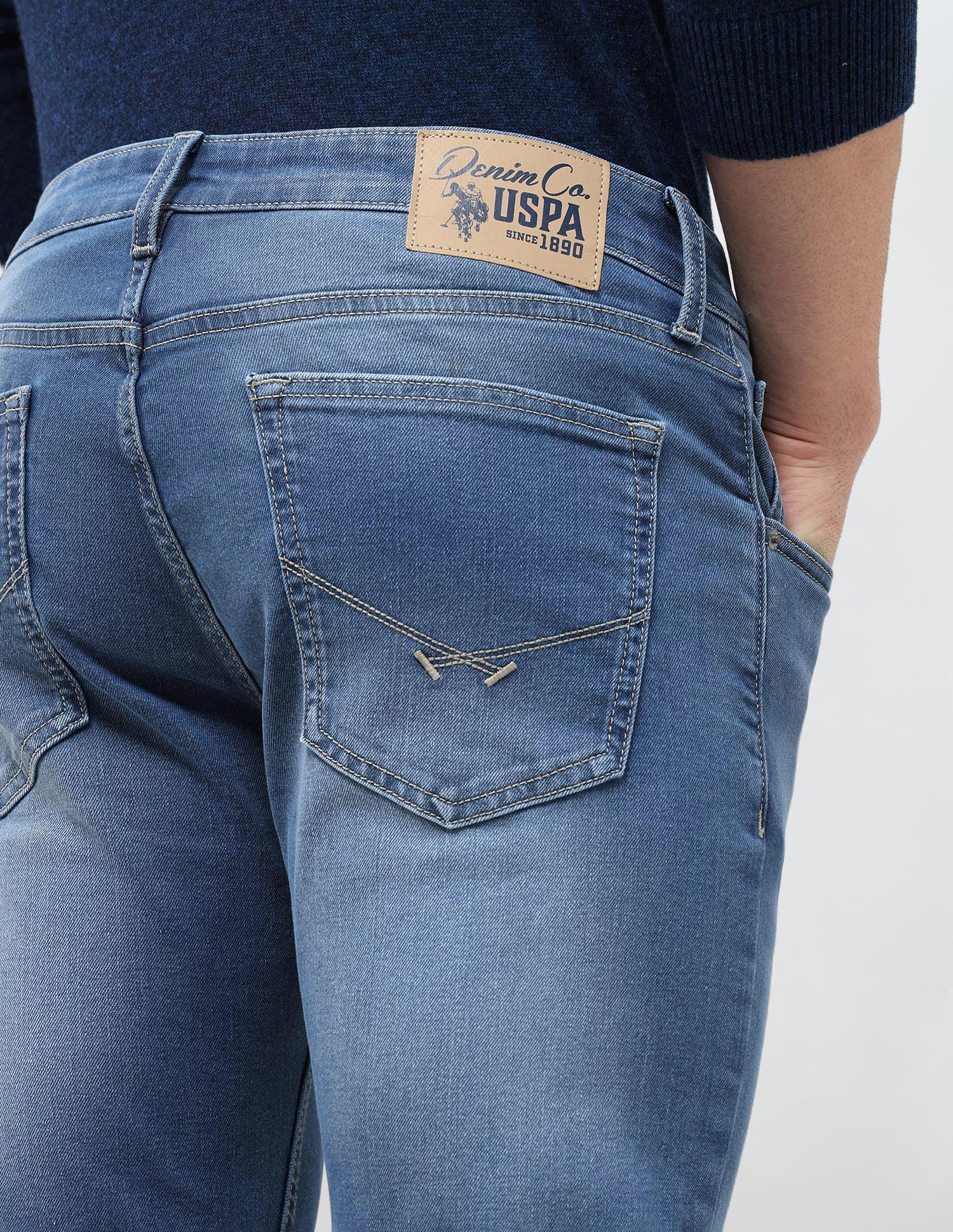 Brandon Slim Tapered Fit Blue Jeans Indigo - U.S. POLO ASSN. | Large