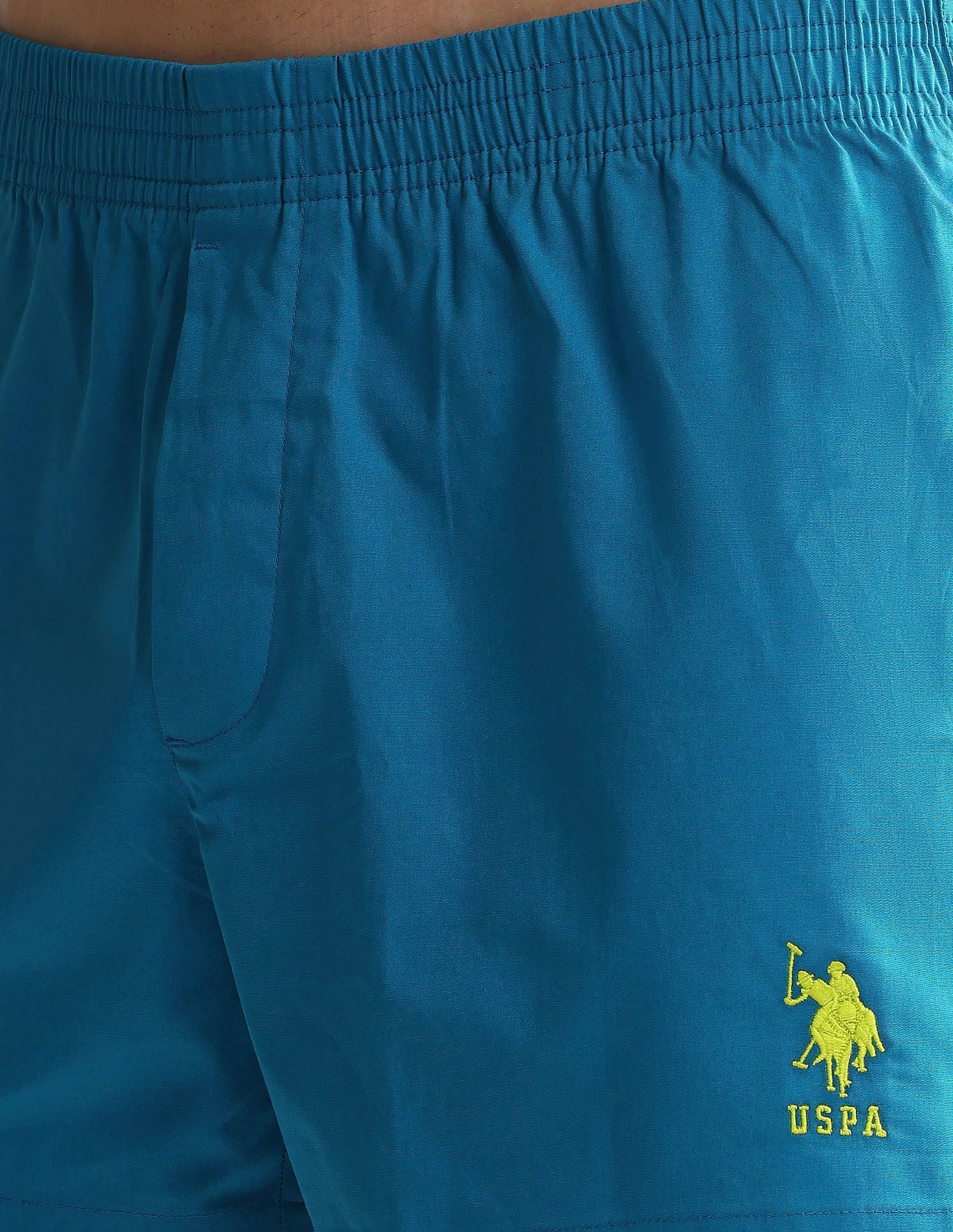 Mid Rise Solid OEX05 Shorts - Pack Of 2 Polka Dot Celestial Blue And Celestial Blue - U.S. POLO ASSN. | Large