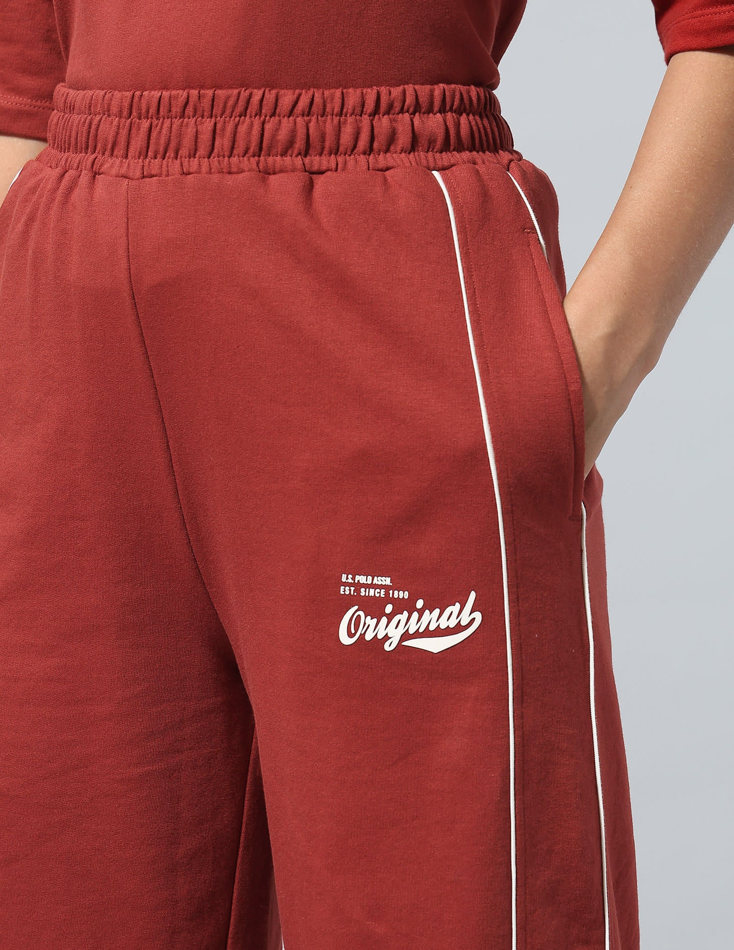 Relaxed Fit T-Shirt With Wide Leg Pants Red - U.S. Polo Assn. India | Large