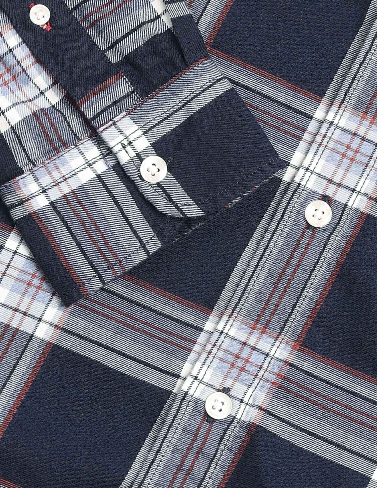 Plaid Checked Pure Cotton Shirt Navy - U.S. Polo Assn. India | Large