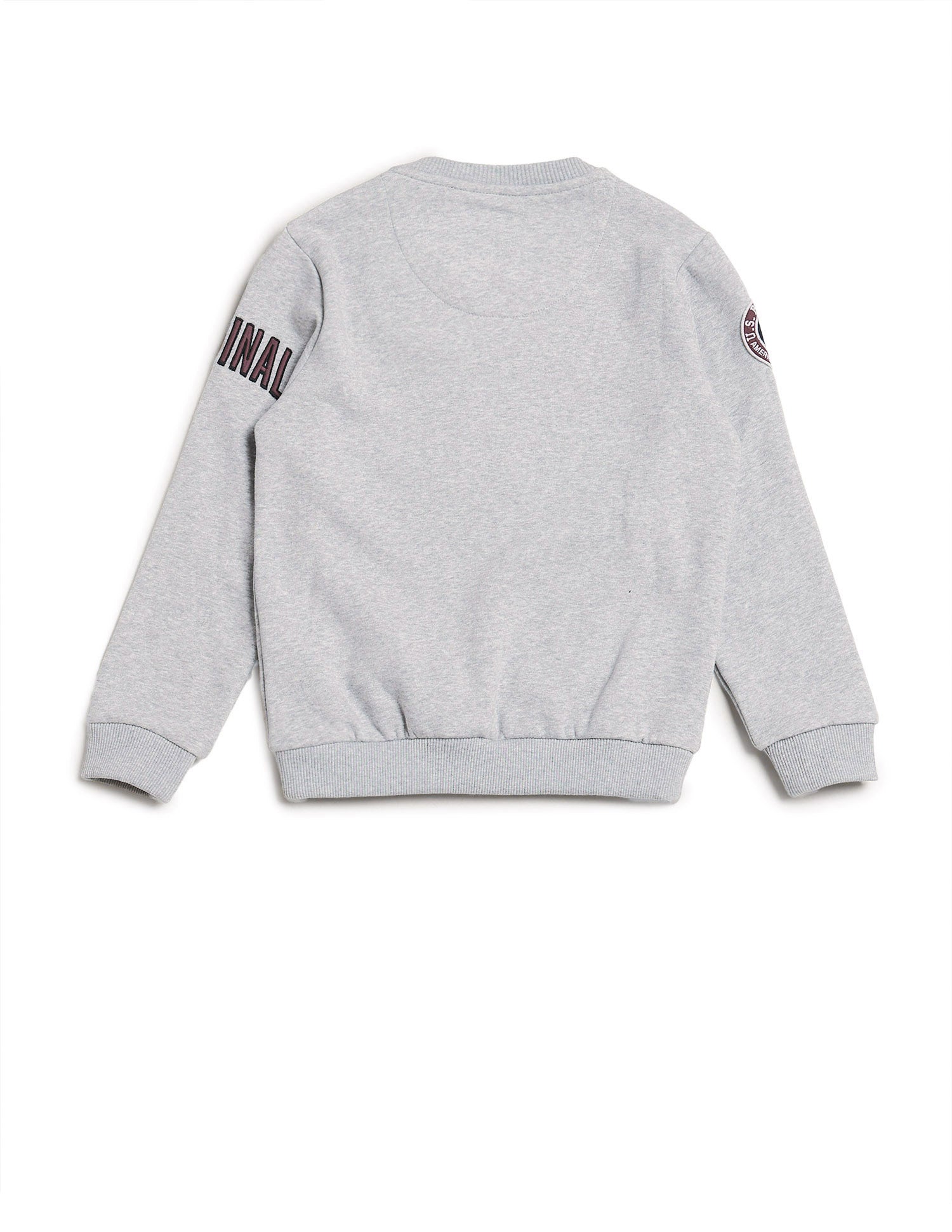 Boys Appliqued Regular Fit Sweatshirt Light Grey - U.S. POLO ASSN. | Large