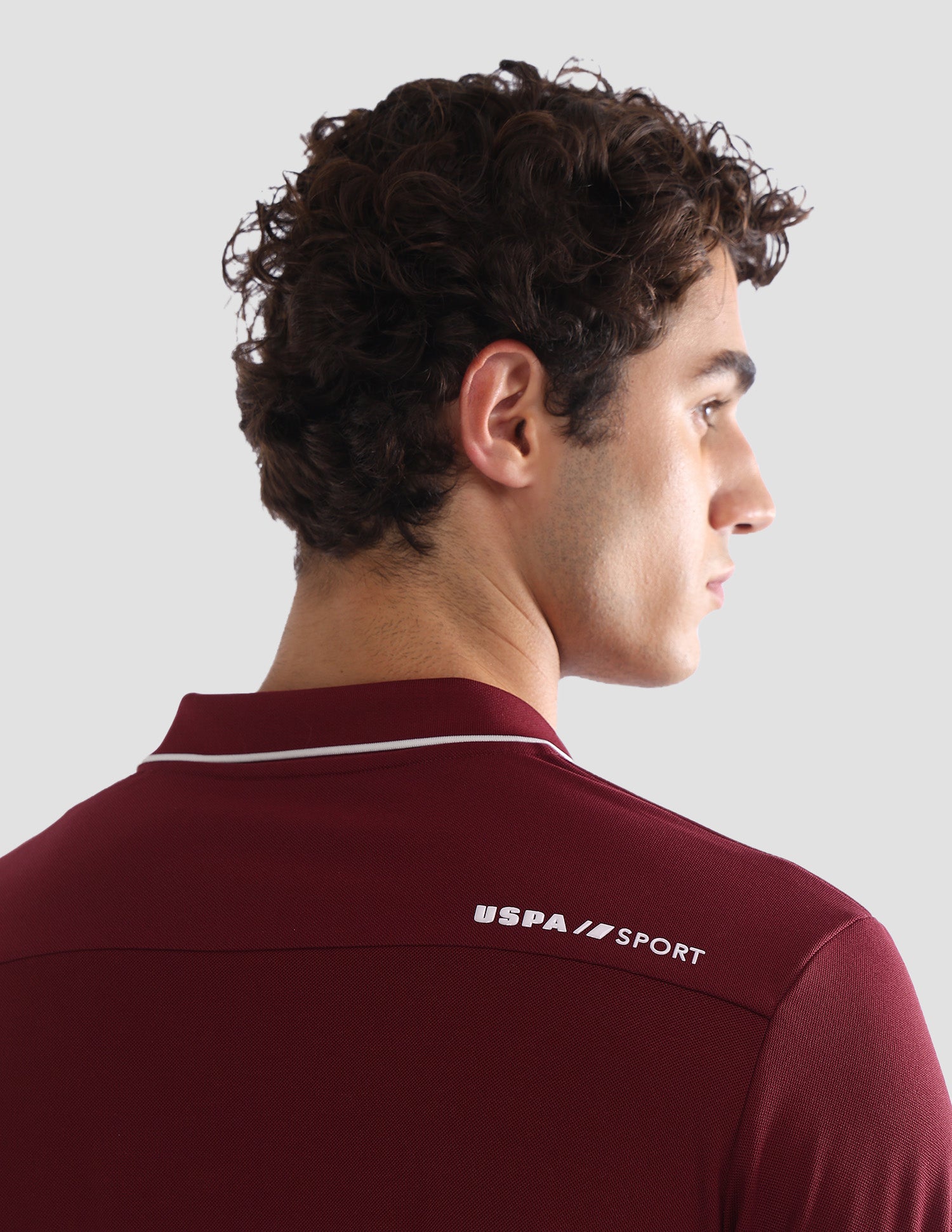 Solid Slim Fit Active Polo Shirt Maroon - U.S. Polo Assn. India | Large