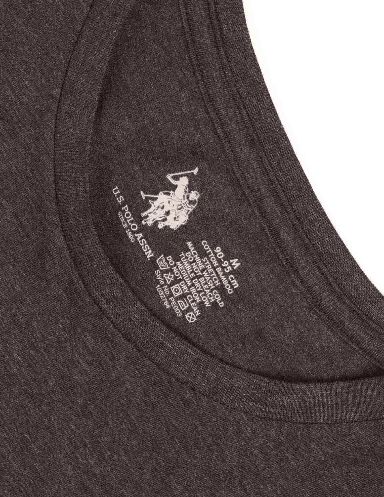 Antibacterial Comfort Fit Pe003 Lounge T-Shirt - Pack Of 1 Dark Brown Melange - U.S. POLO ASSN. | Large