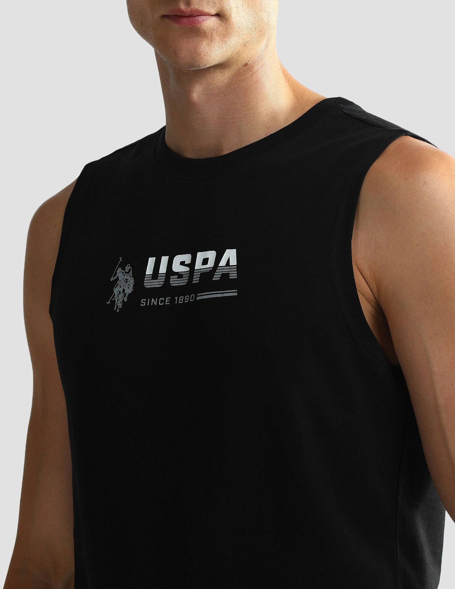 Solid Cotton OEV06 Vest - Pack Of 1 Black - U.S. POLO ASSN. | Large