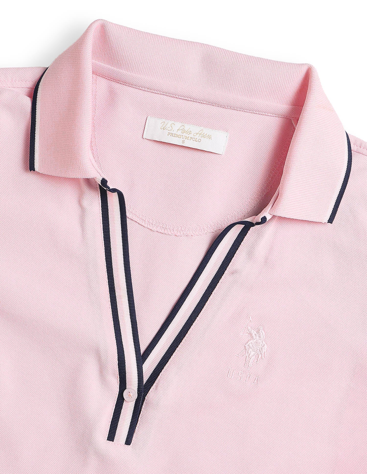 Solid Regular Fit Polo Shirt Pink - U.S. Polo Assn. India | Large