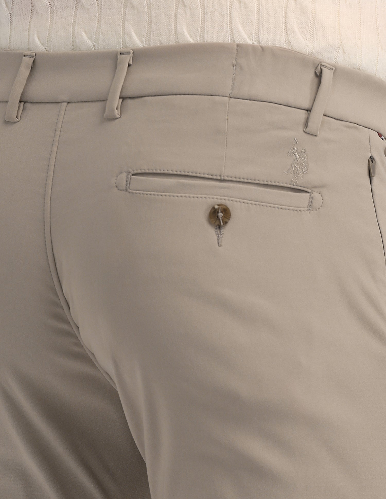 Austin Slim Fit Techverse Trousers Beige - U.S. Polo Assn. India | Large