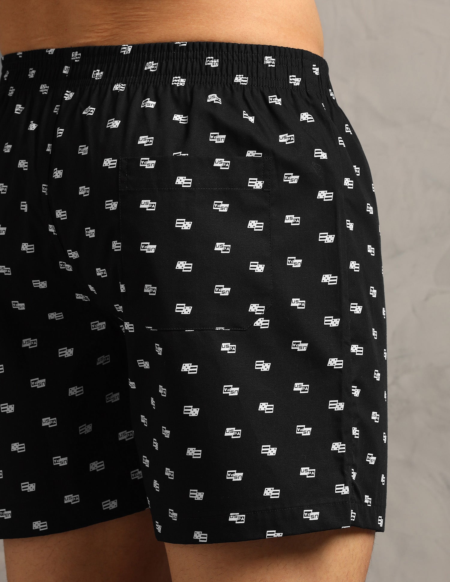 Pure Cotton Printed I657-PR Boxers - Pack Of 1 Black Uspa - U.S. Polo Assn. India | Large