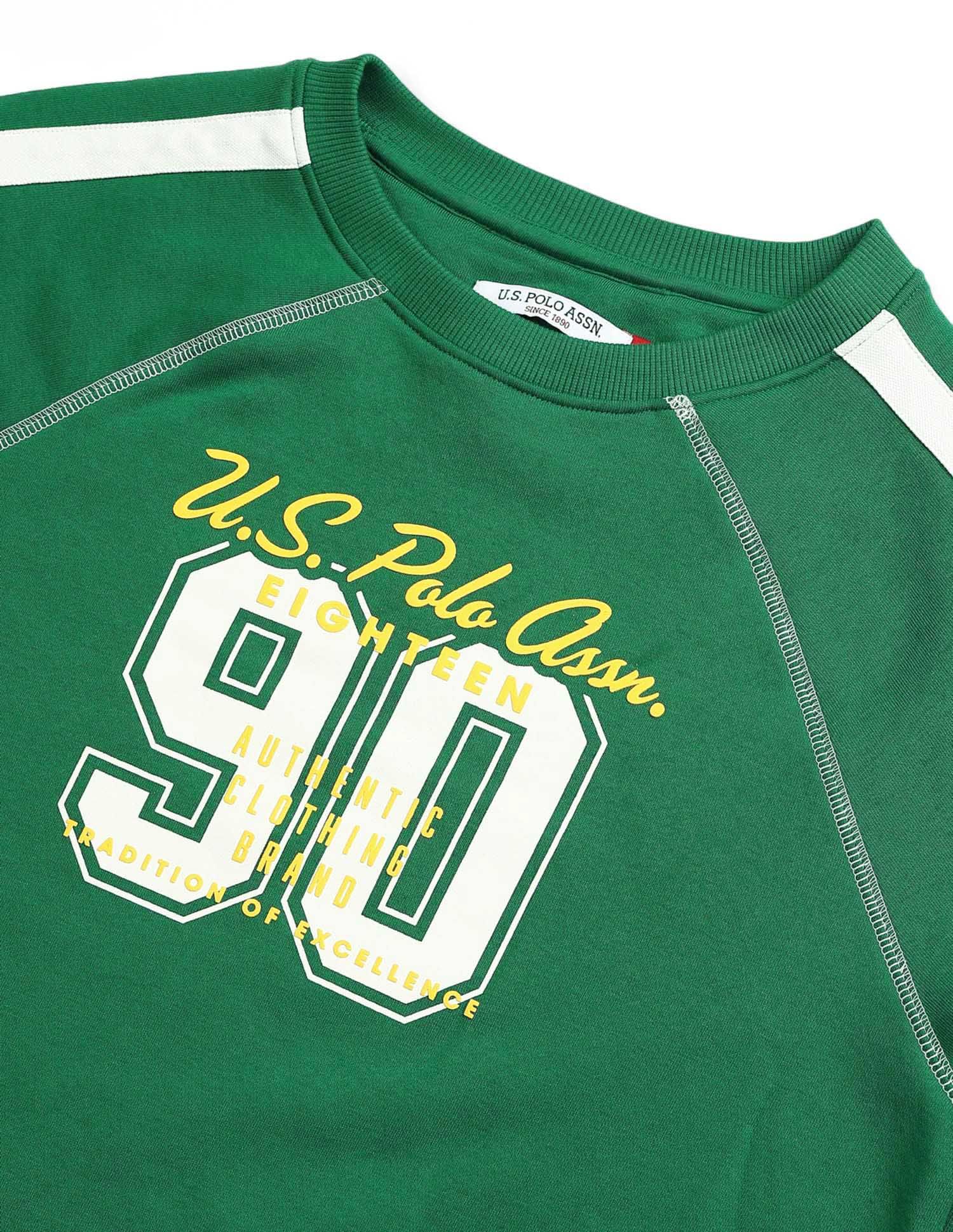 Brand Printed Regular Fit Sweatshirt Green - U.S. POLO ASSN. | Large