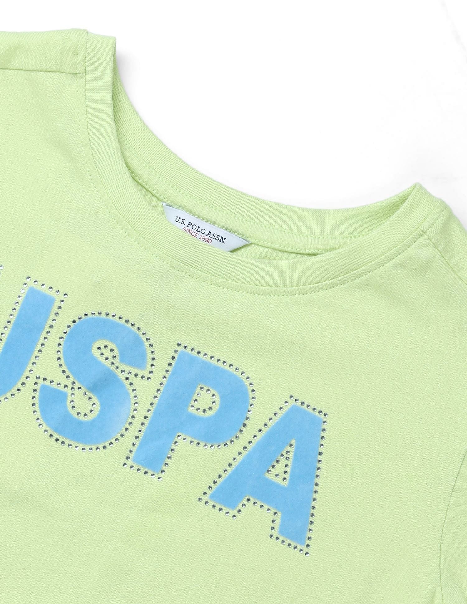 Girls Flock Print Relaxed Fit T-Shirt Yellow - U.S. POLO ASSN. | Large