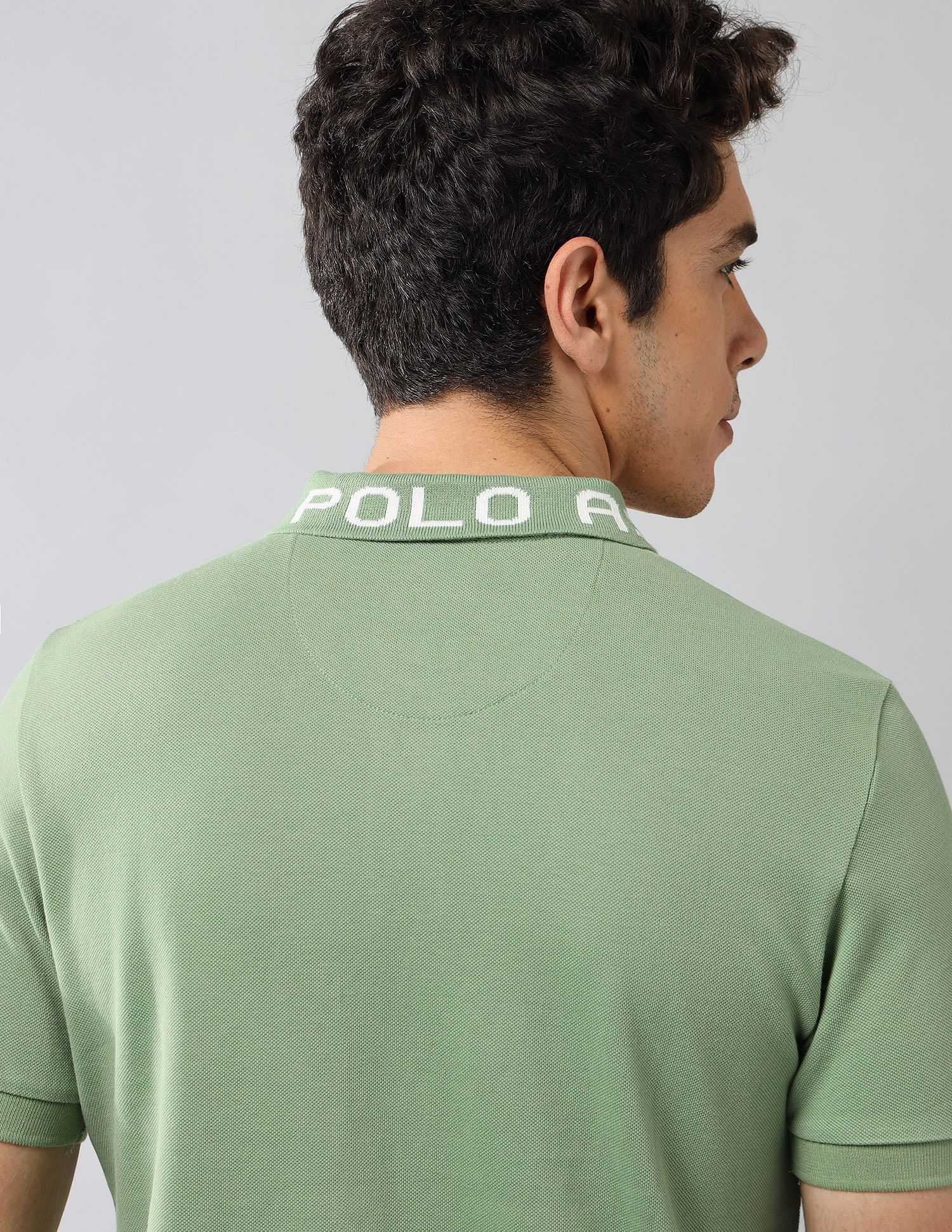 Brand Printed Muscle Fit Polo Shirt Green - U.S. POLO ASSN. | Large