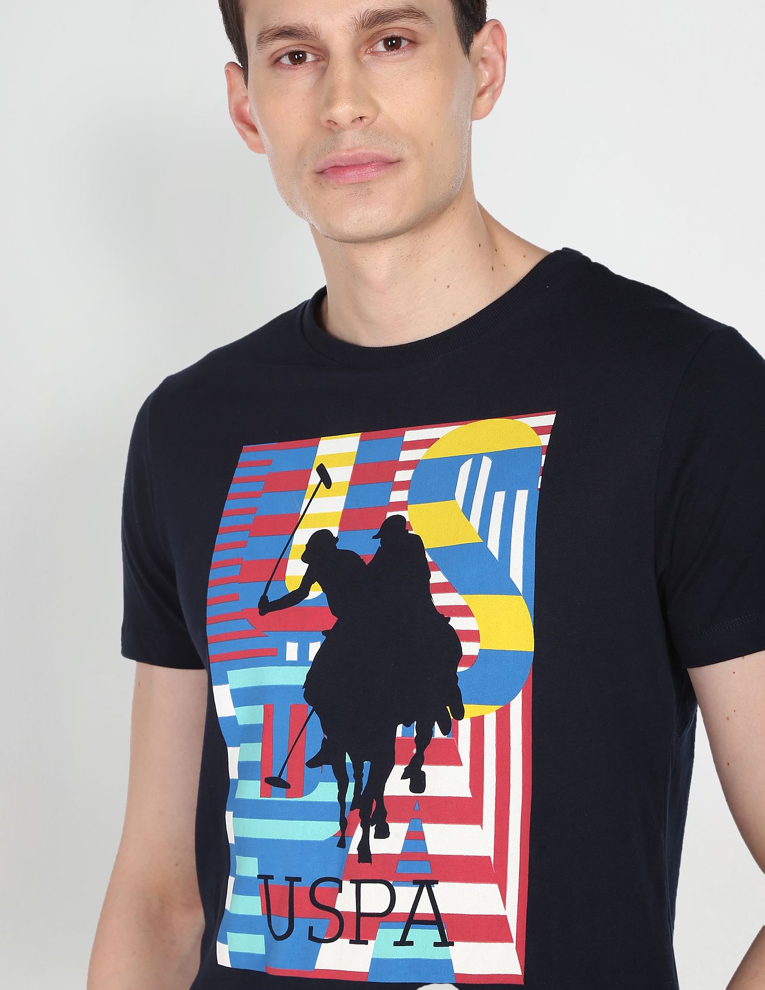 Graphic Print Cotton T-Shirt Navy - U.S. POLO ASSN. | Large