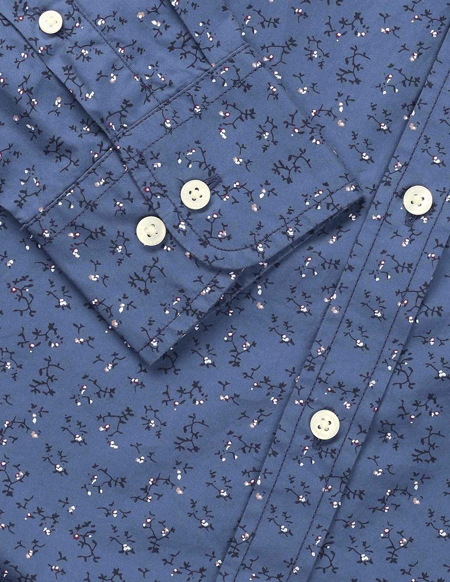 Pure Cotton Floral Printed Shirt Dark Blue - U.S. Polo Assn. India | Large