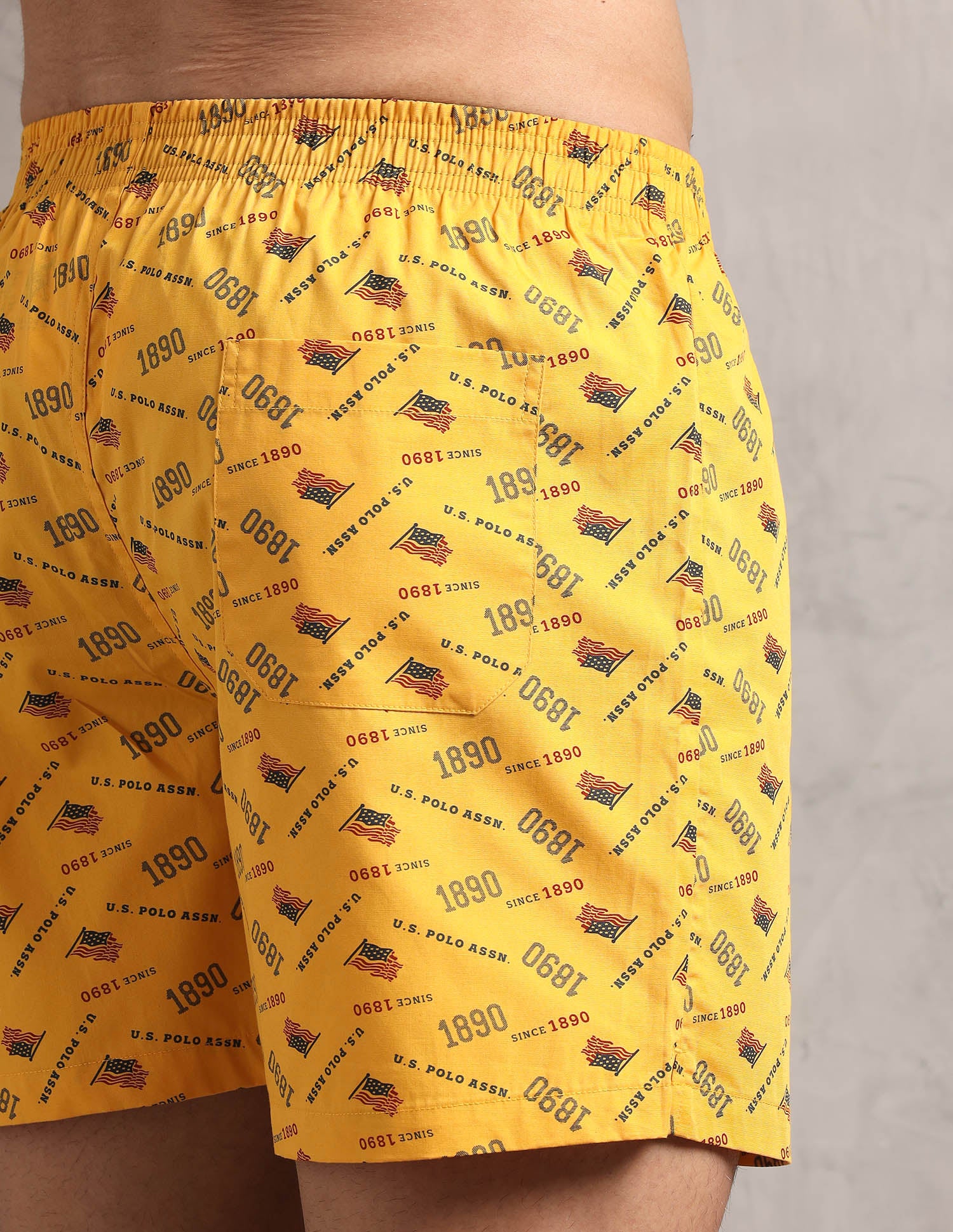 Pure Cotton Printed I657-PR Boxers - Pack Of 1 Mustard Flag - U.S. Polo Assn. India | Large