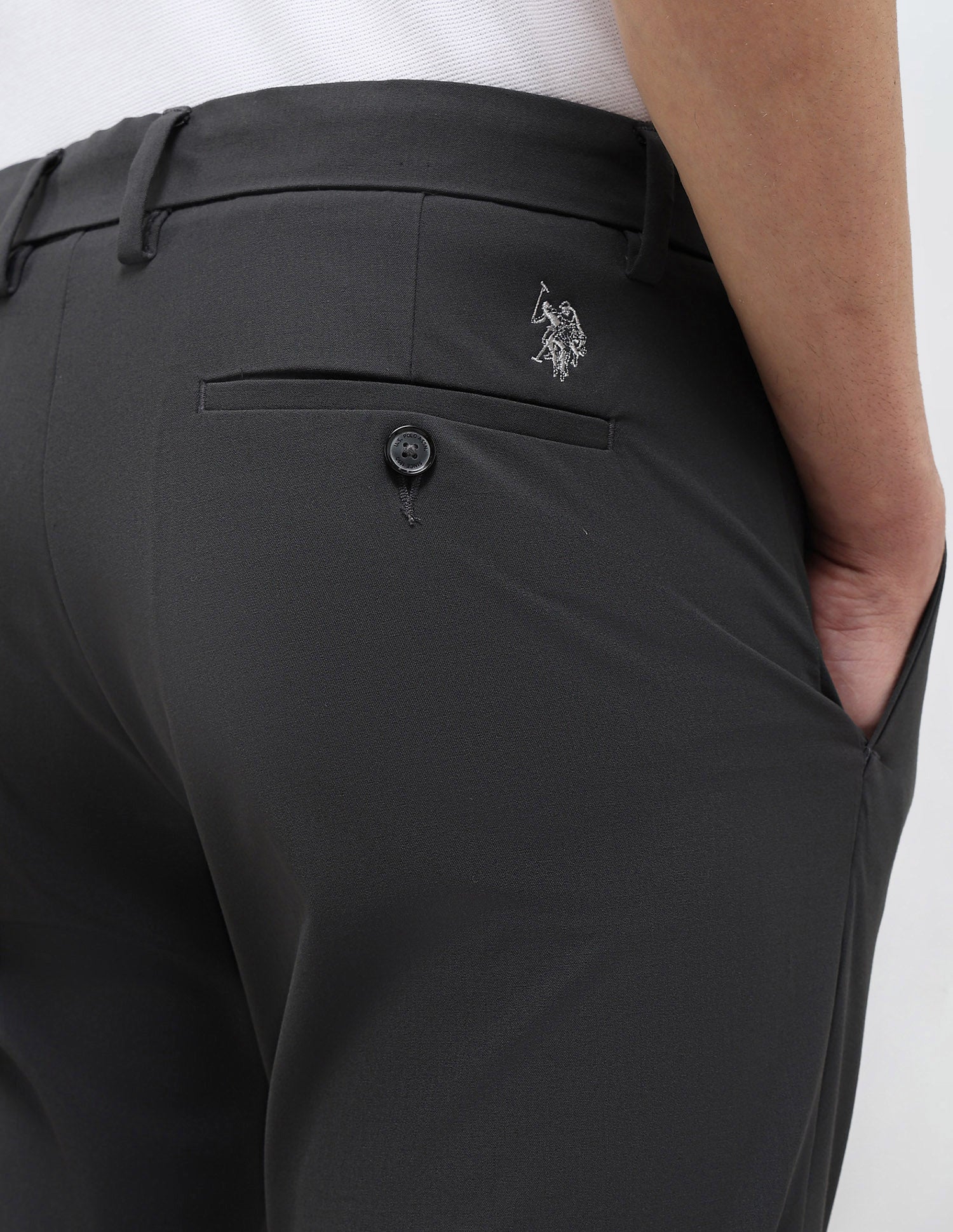 Twill Slim Fit Trousers Charcoal - U.S. POLO ASSN. | Large