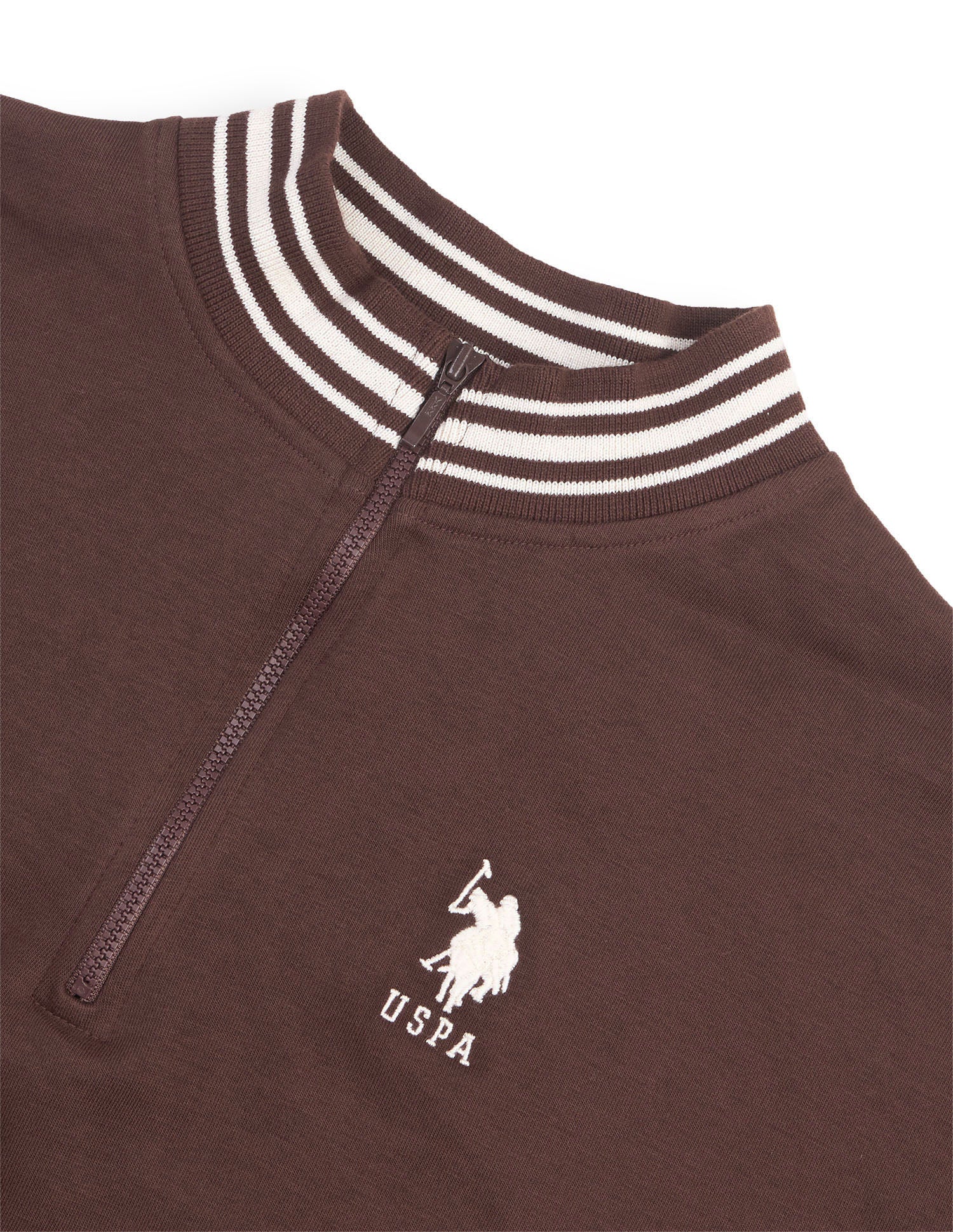 Typographic Applique Relaxed Fit Sweatshirt Dark Brown - U.S. Polo Assn. India | Large