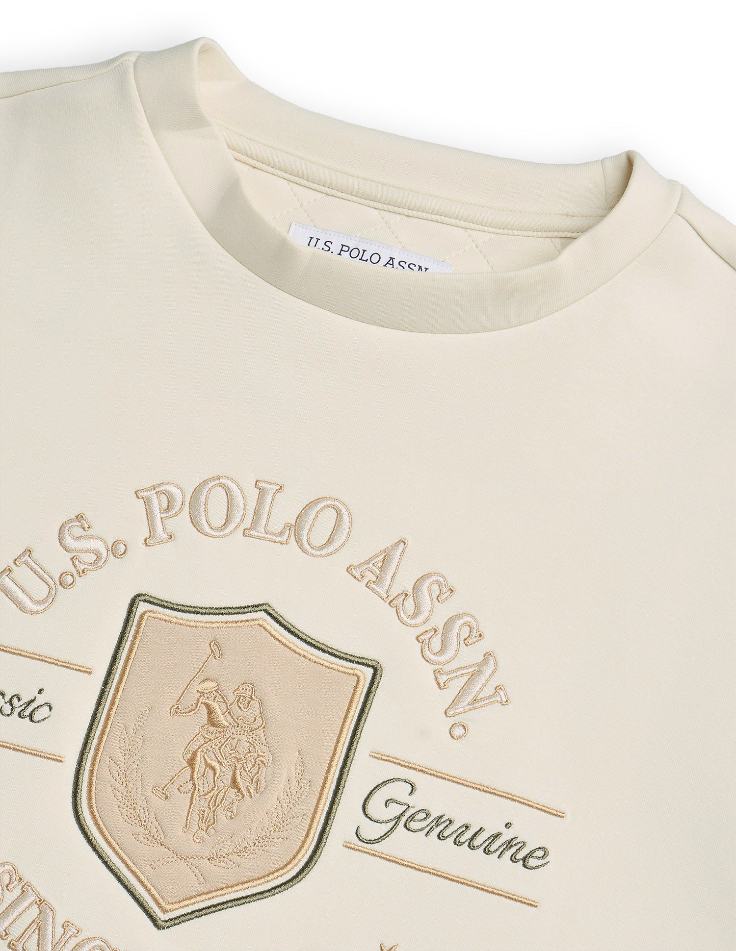 Regular Fit Equestrian Aisle Theater Sweatshirt Off White - U.S. POLO ASSN. | Large