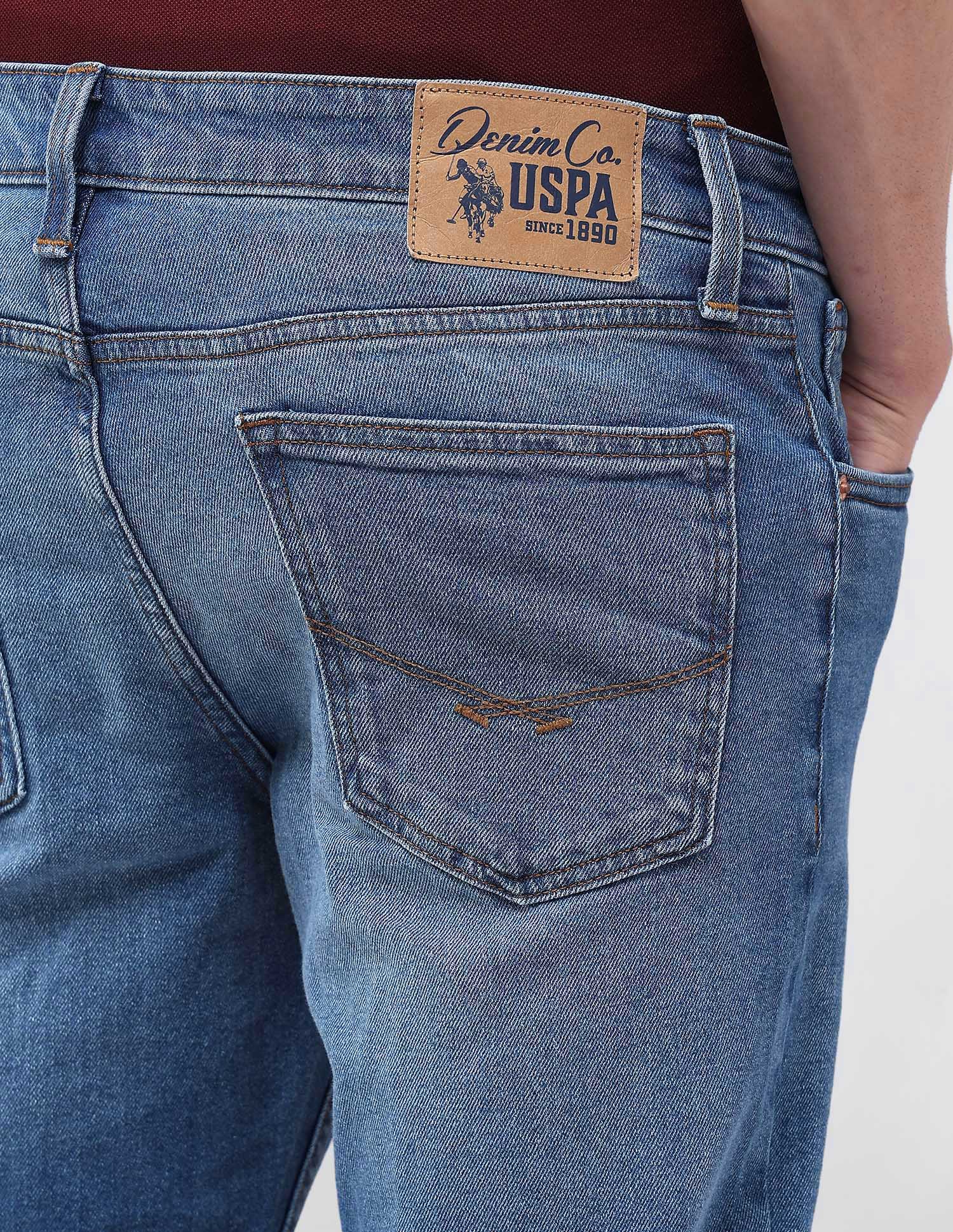 Brandon Slim Tapered Fit Blue Jeans Med Blue - U.S. POLO ASSN. | Large