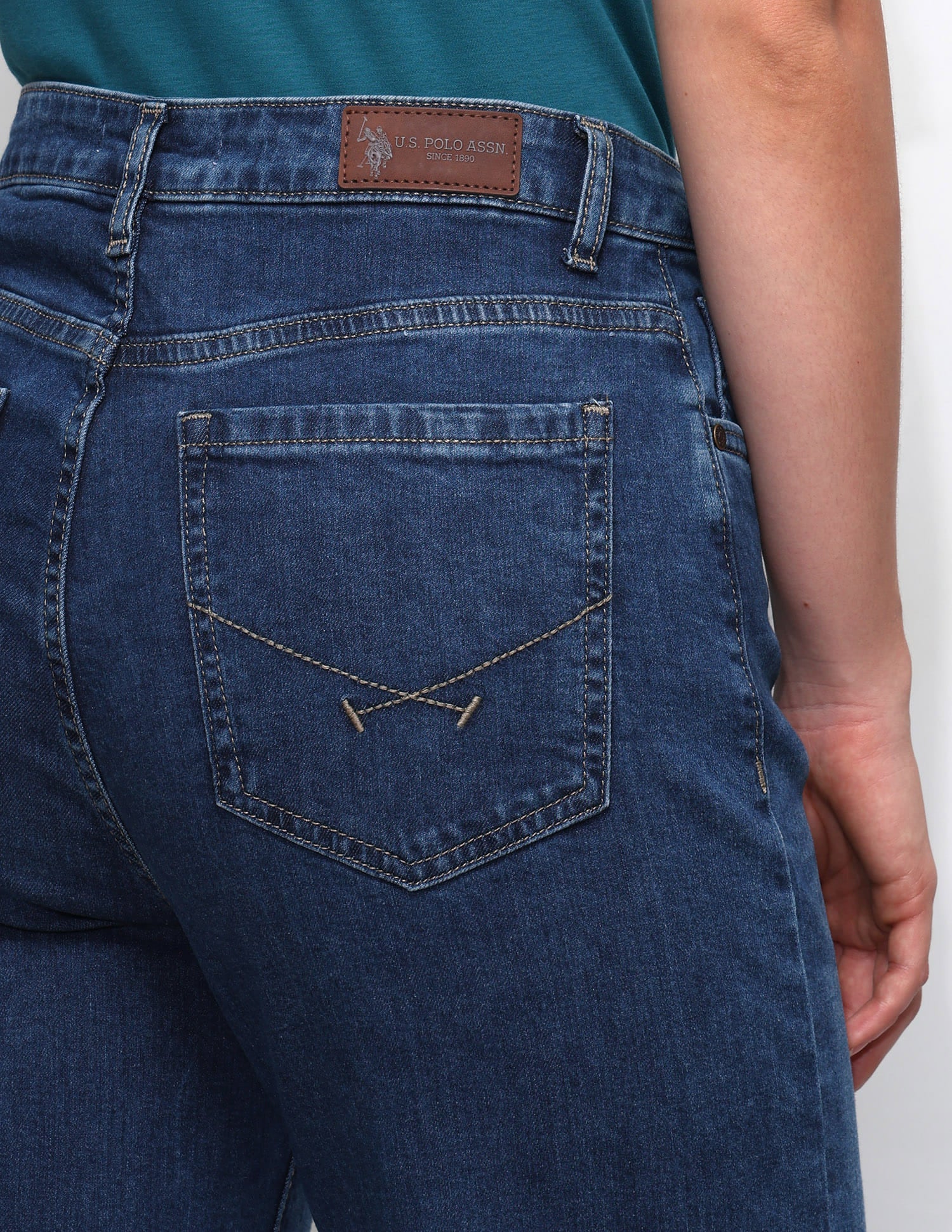 High Rise Wide Leg Jeans Blue - U.S. Polo Assn. India | Large