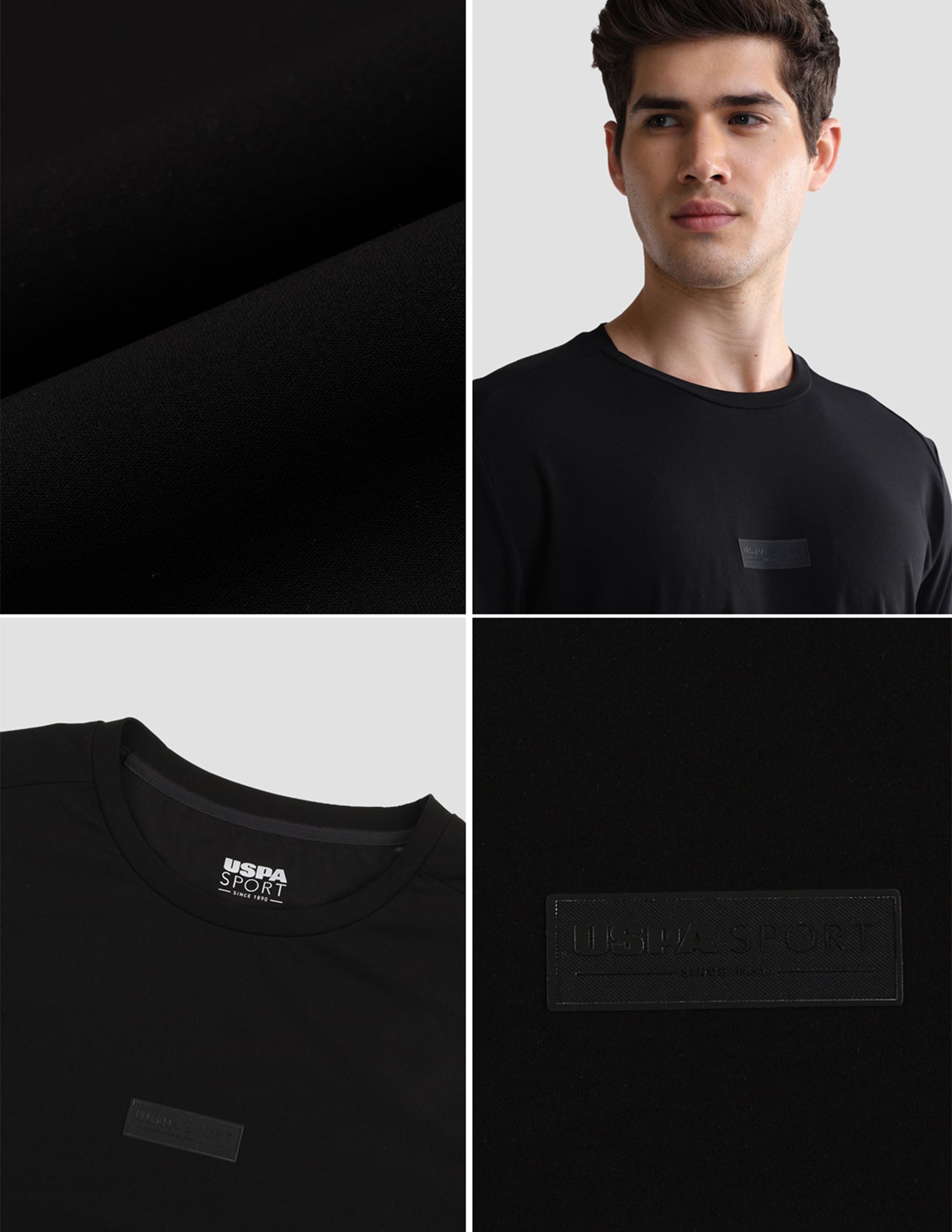 Solid Slim Fit Active T-Shirt Black - U.S. Polo Assn. India | Large