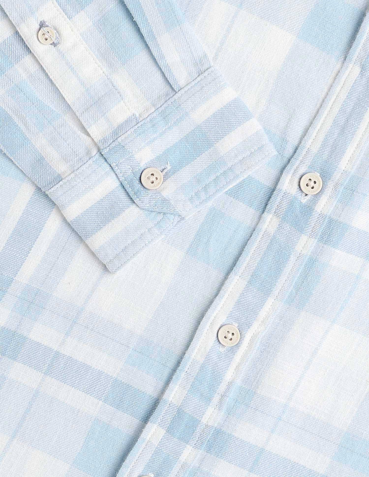 Tartan Checked Slim Fit Shirt Light Blue - U.S. Polo Assn. India | Large