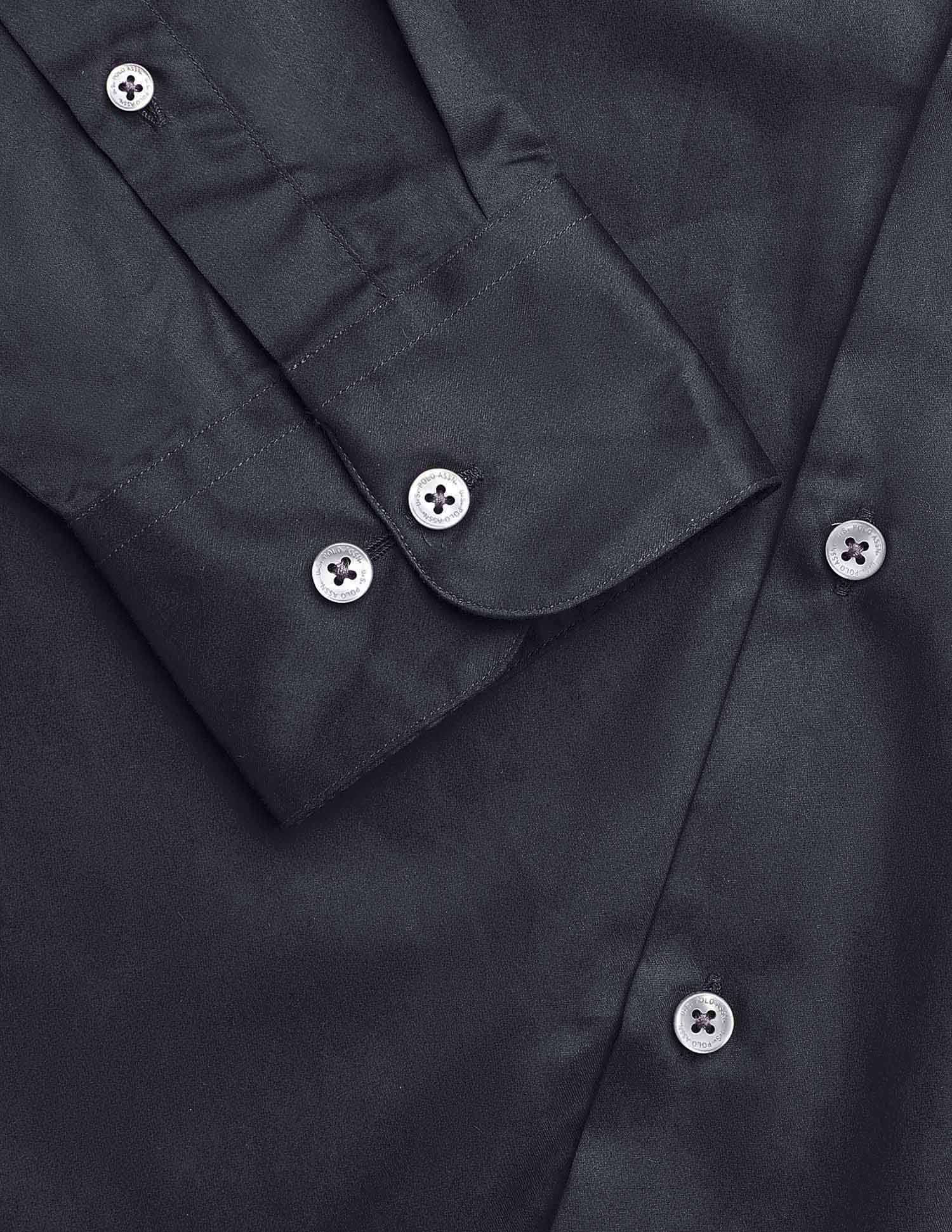Tailored Fit Satin Pure Cotton Shirt Navy - U.S. Polo Assn. India | Large
