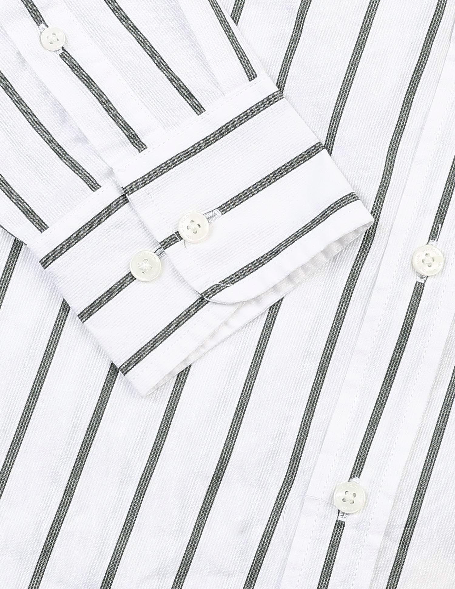 Vertical Striped Tailored Fit Shirt Olive - U.S. POLO ASSN. | Large