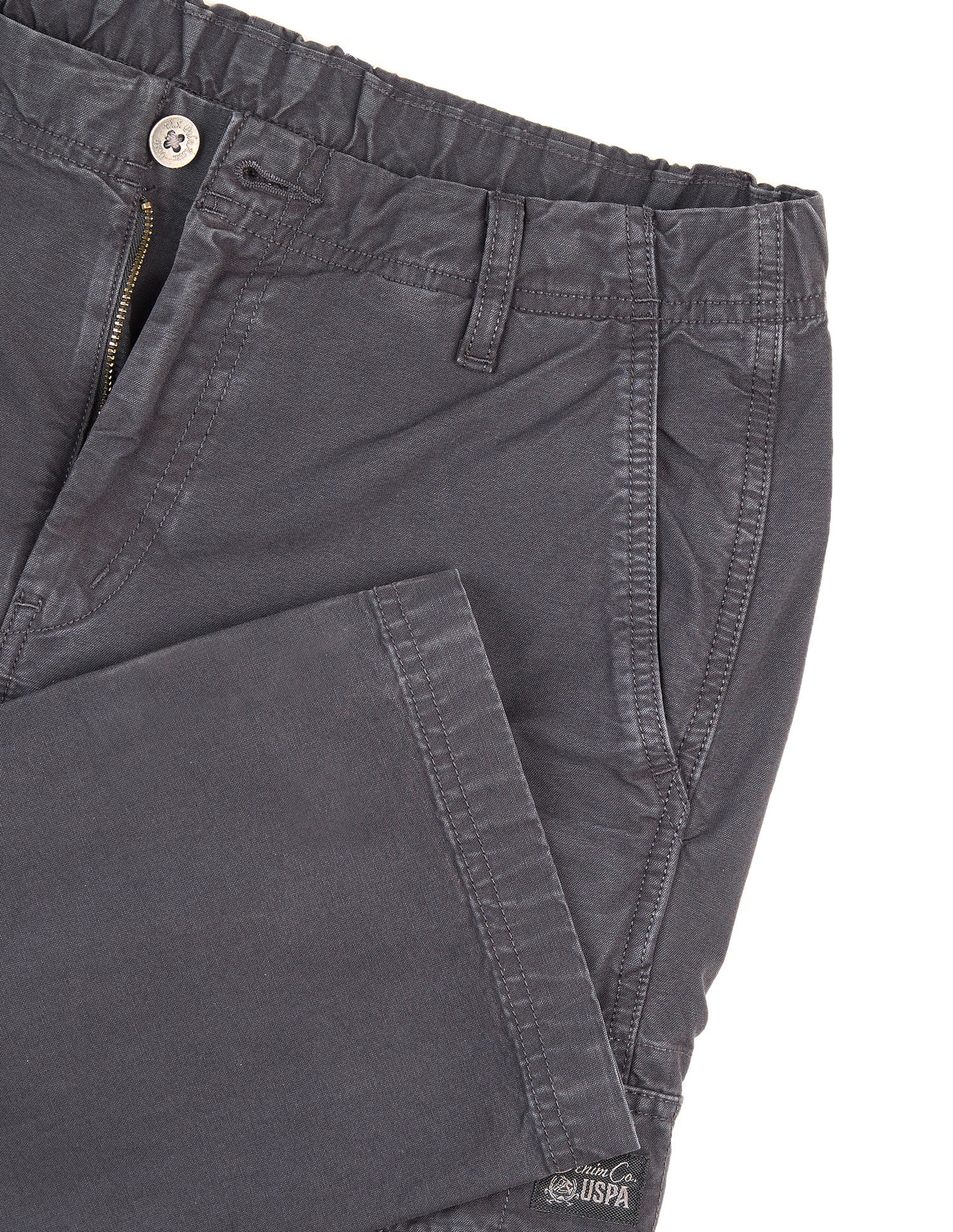 Pure Cotton Straight Fit Twill Trousers Polo Grey - U.S. Polo Assn. India | Large