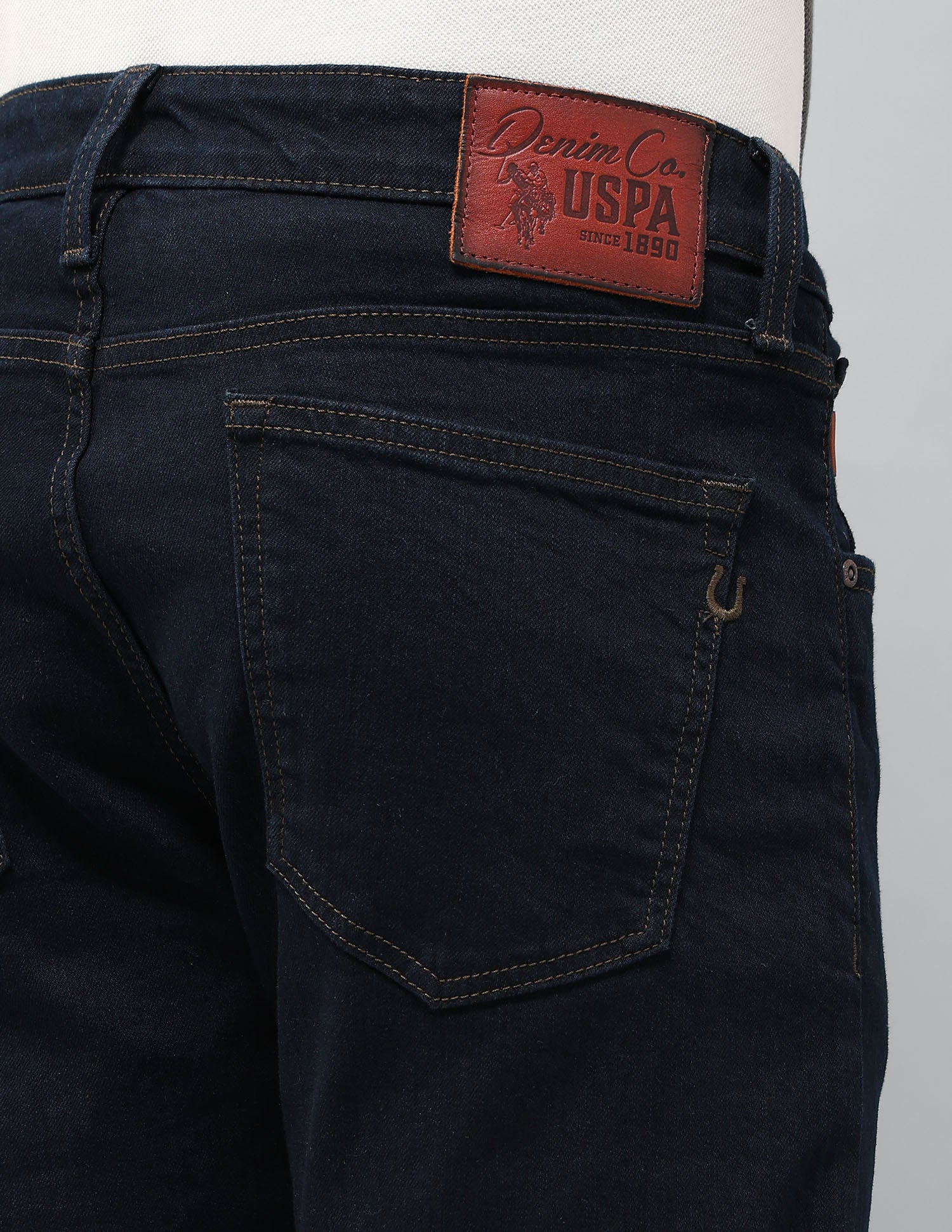 Brandon Slim Tapered Fit Blue Jeans Dark Wash - U.S. POLO ASSN. | Large