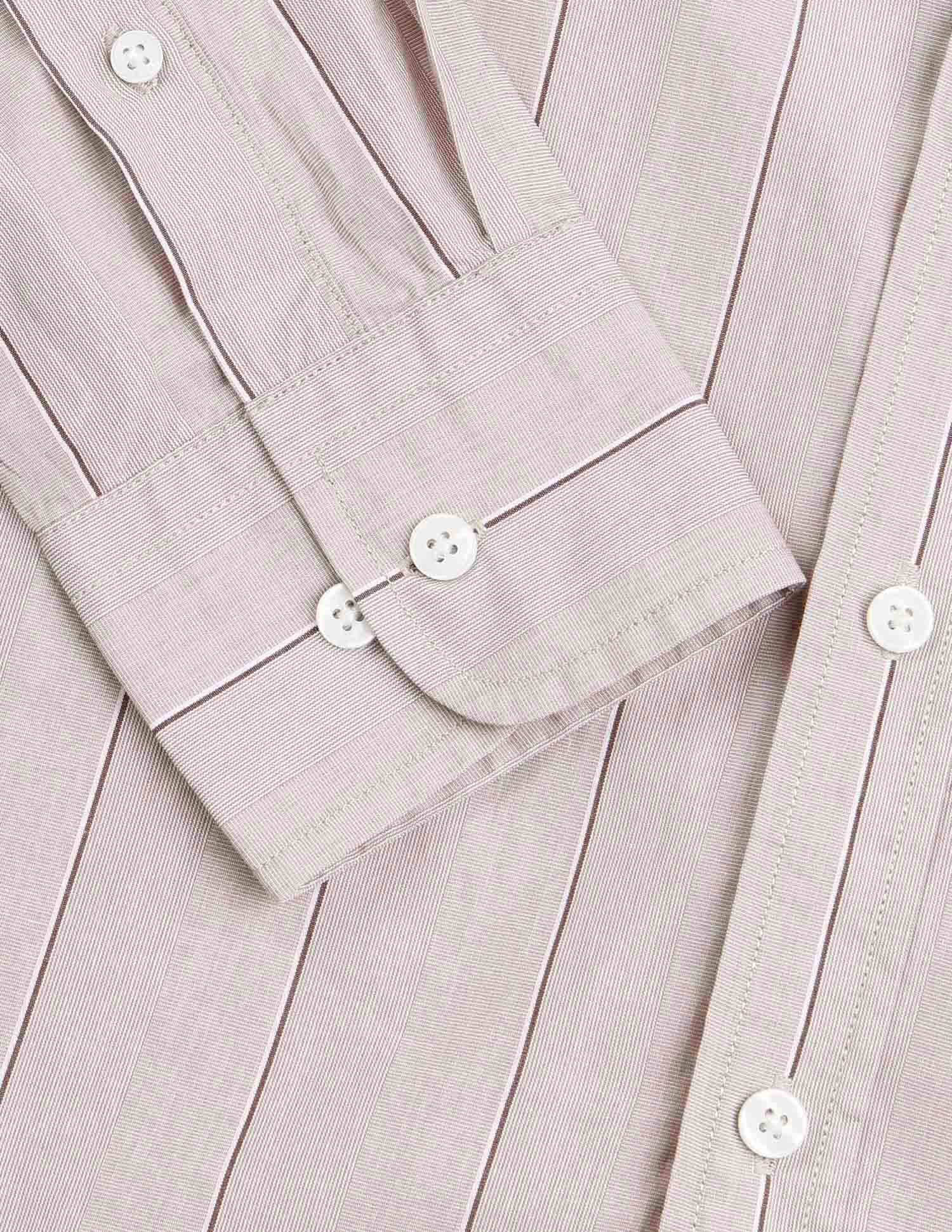 Vertical Striped Pure Cotton Shirt Beige - U.S. Polo Assn. India | Large