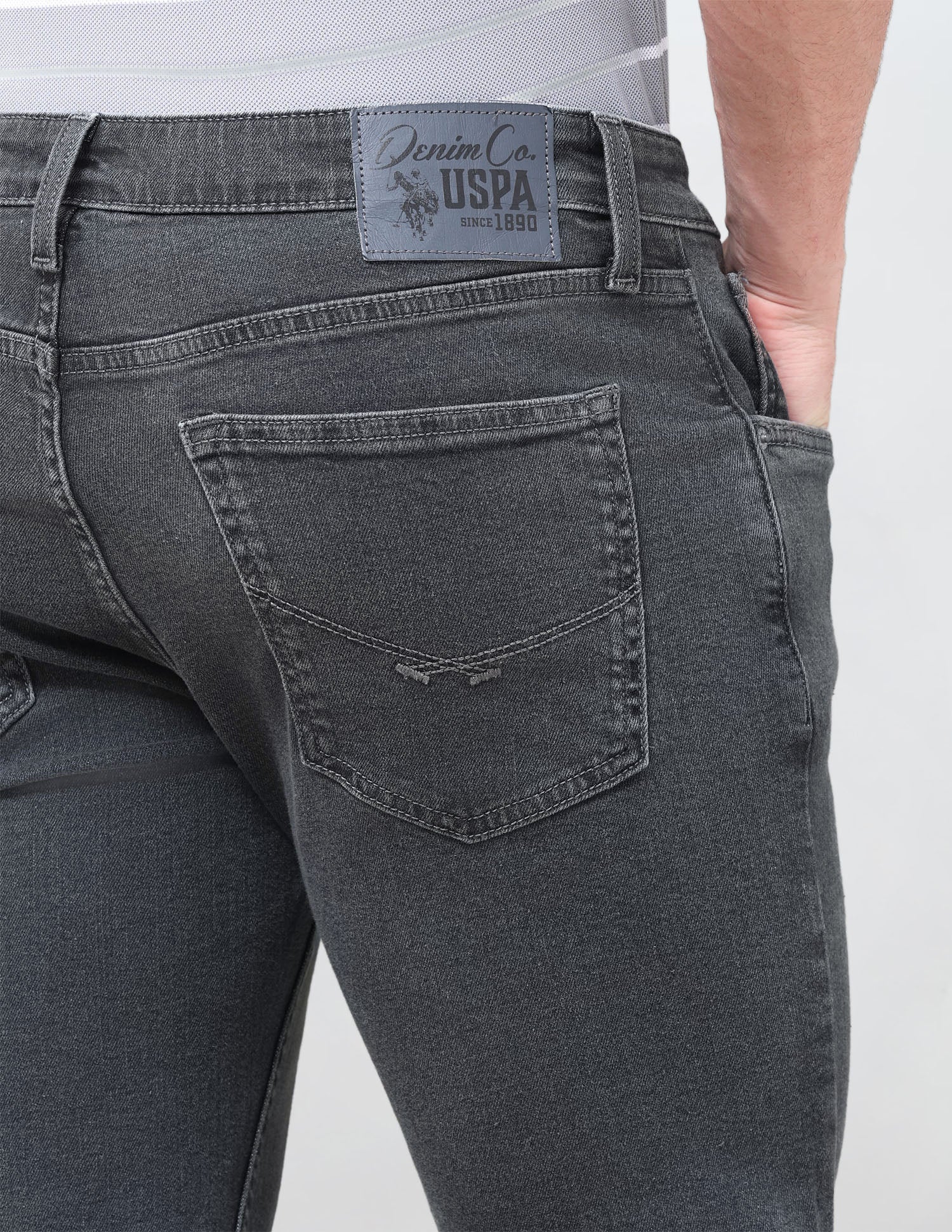 Brandon Slim-Tapered Fit Grey Jeans Grey - U.S. Polo Assn. India | Large