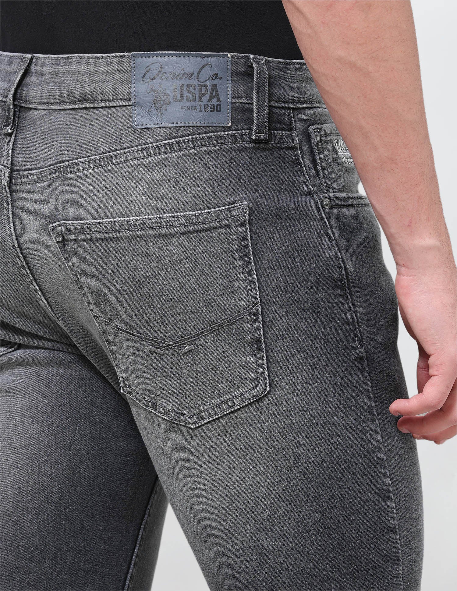 Harold Slim Straight Fit Grey Jeans Grey - U.S. Polo Assn. India | Large