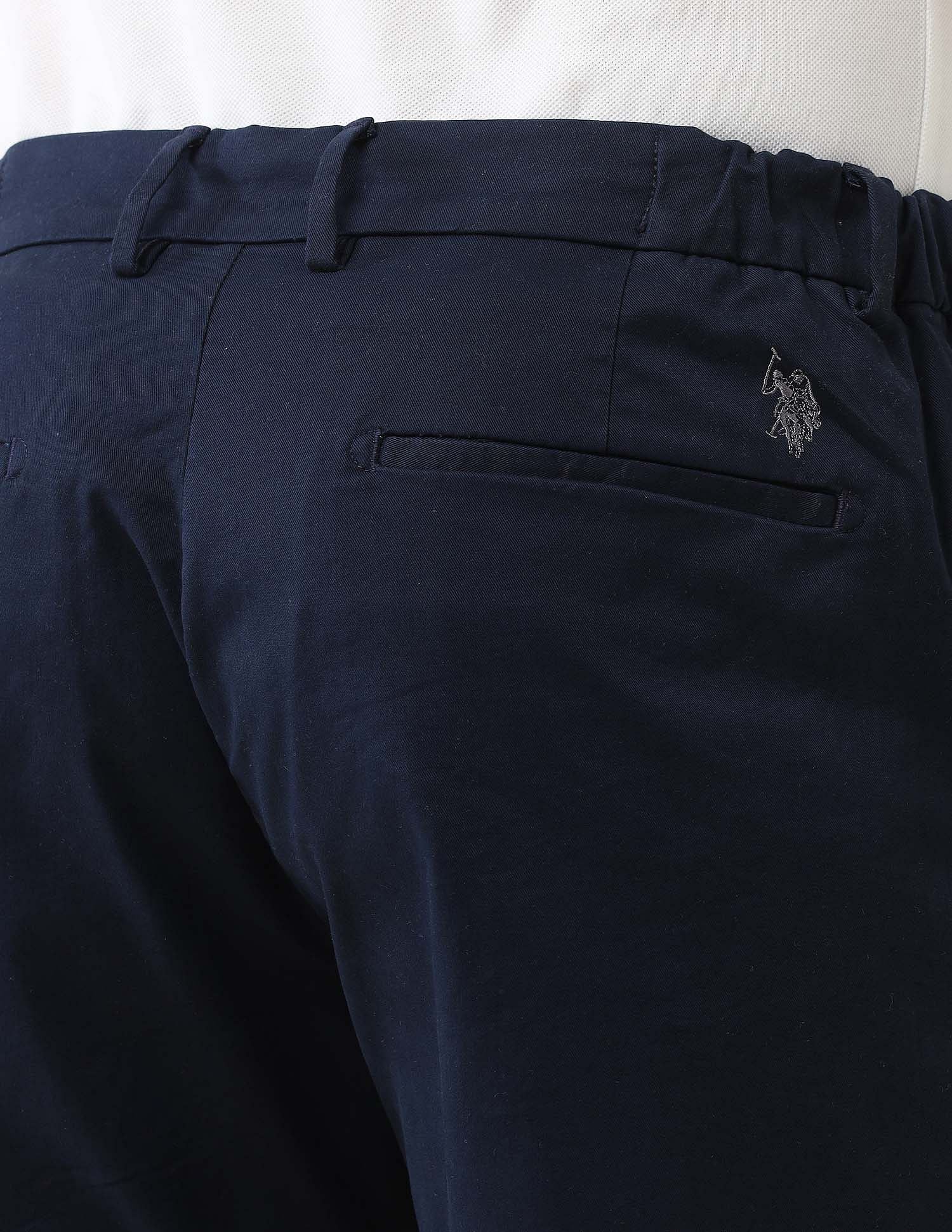 Straight Fit Solid Chinos Navy - U.S. Polo Assn. India | Large