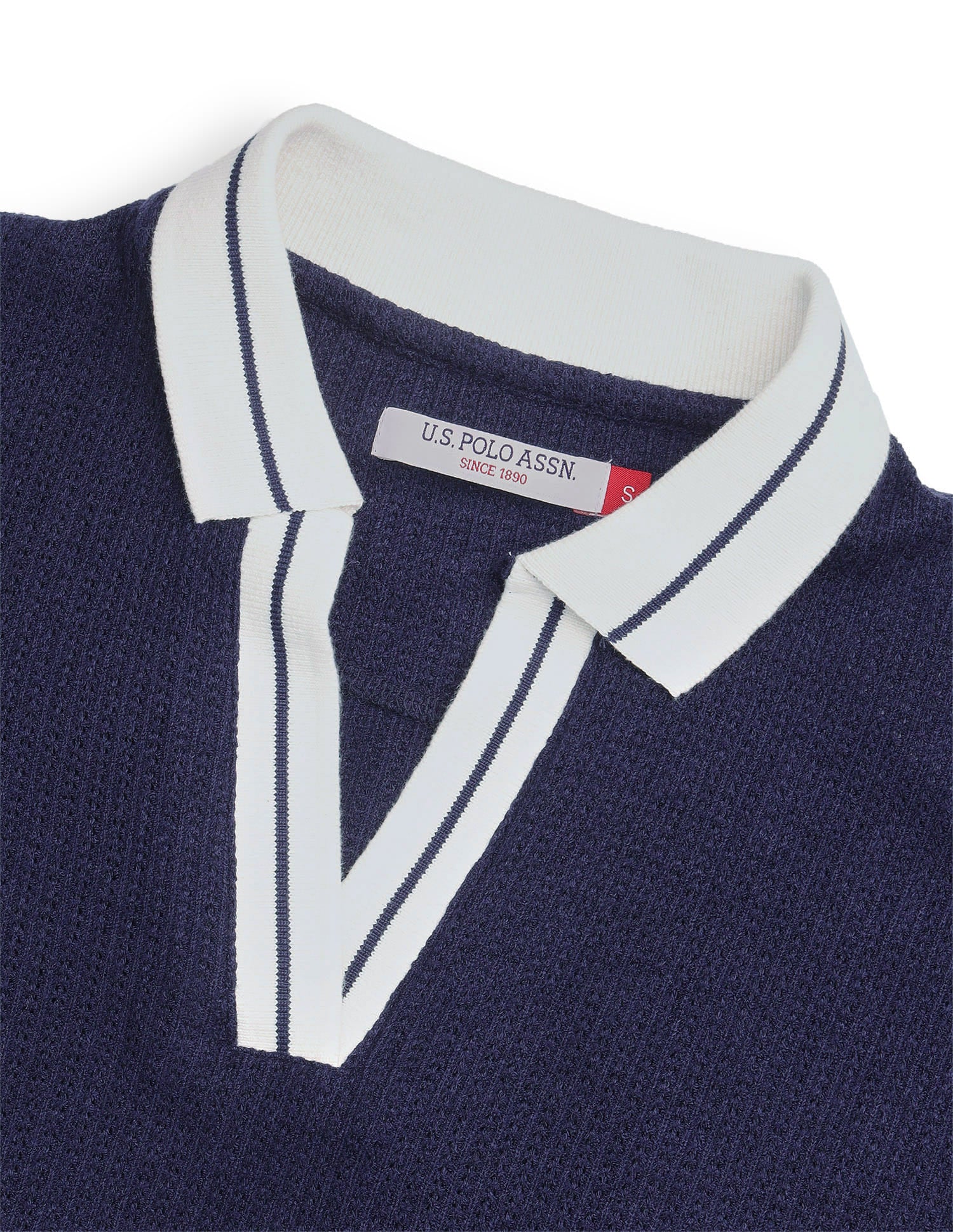 Relaxed Fit Textured Polo Shirt Blue - U.S. Polo Assn. India | Large