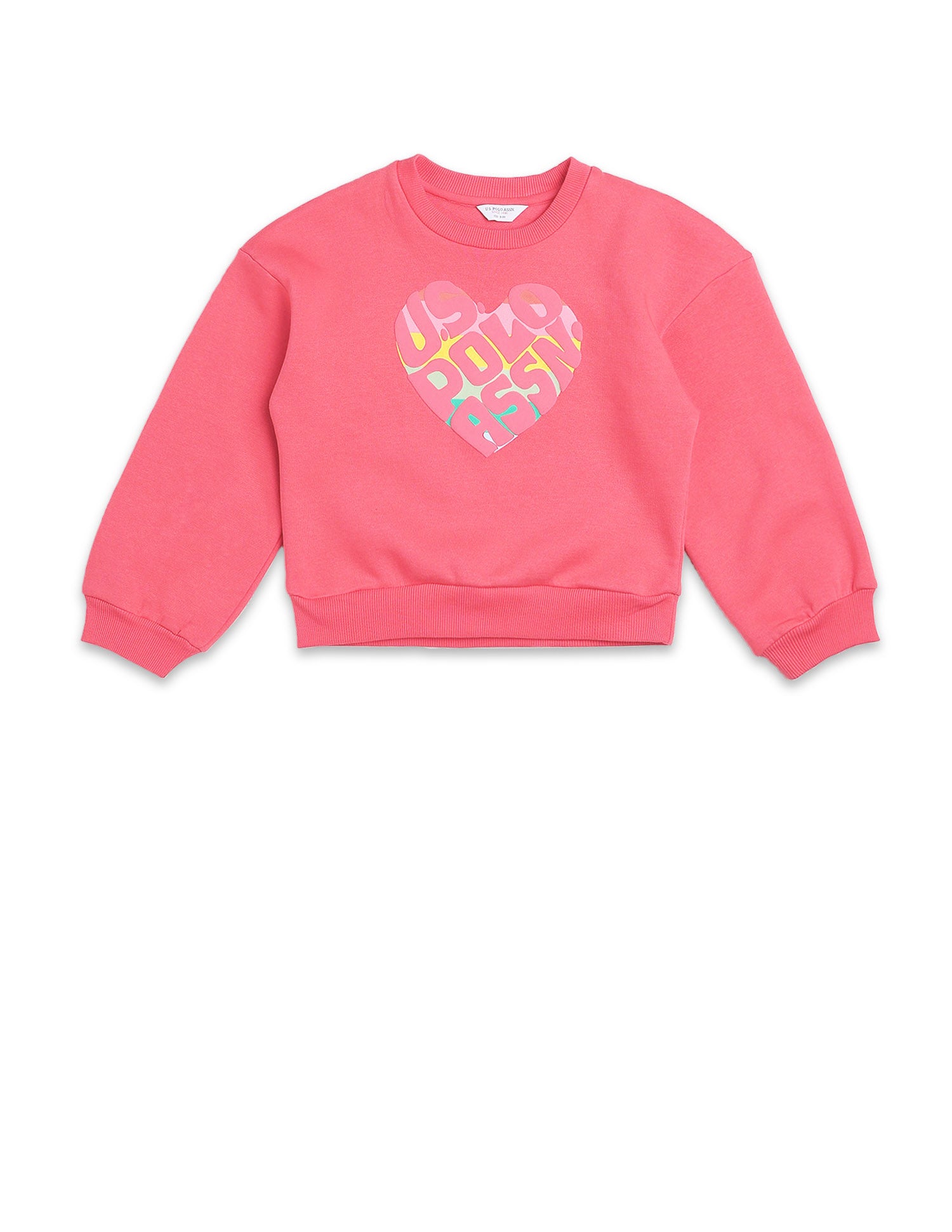 Brand Printed Regular Fit Sweatshirt Coral - U.S. POLO ASSN. | Large