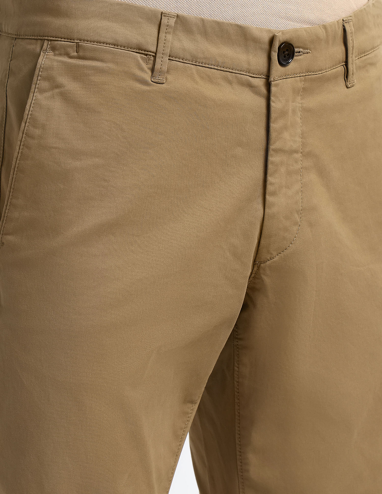 Solid Denver Slim Fit Trousers Khaki - U.S. POLO ASSN. | Large