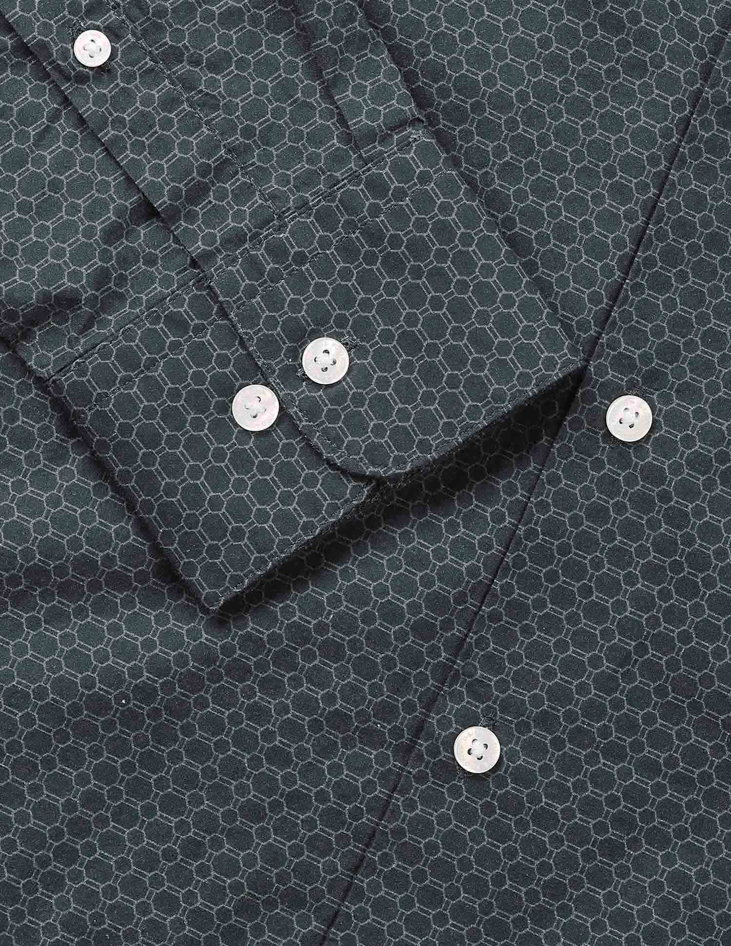 Geometric Printed Tailored Fit Shirt Navy - U.S. POLO ASSN. | Large