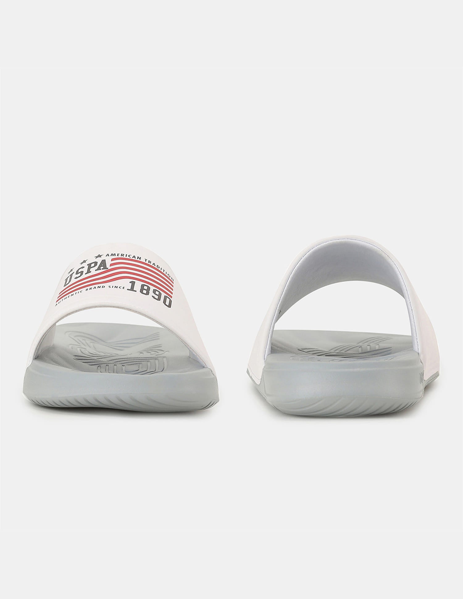 Men Eva Axer Slippers Light Grey - U.S. Polo Assn. India | Large