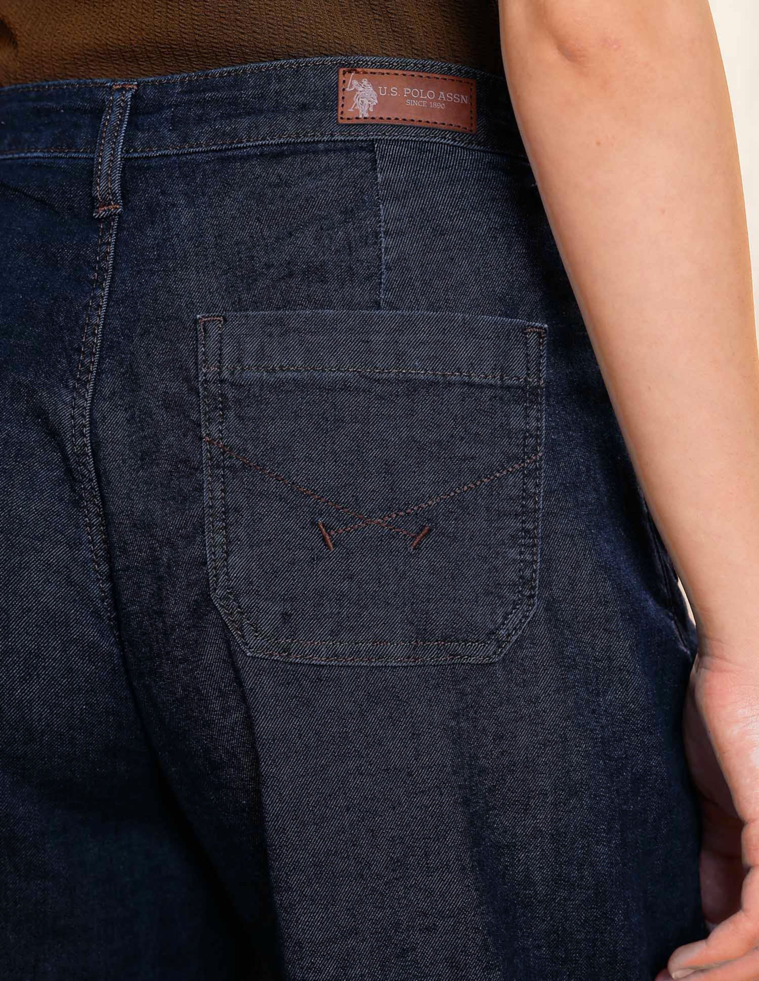 High Rise Wide-leg Fit Jeans Blue - U.S. POLO ASSN. | Large