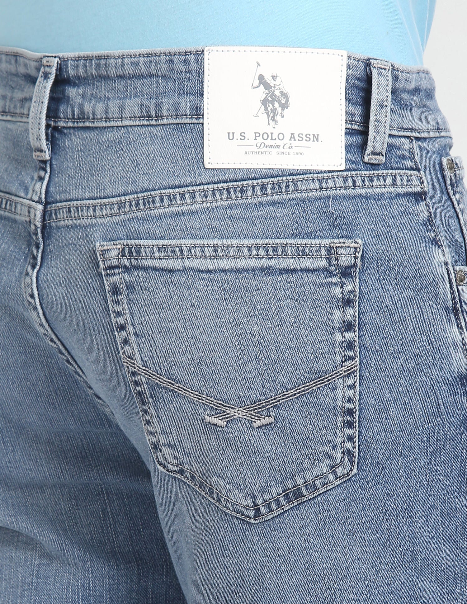 Brandon Slim Tapered Fit Blue Jeans Blue - U.S. Polo Assn. India | Large