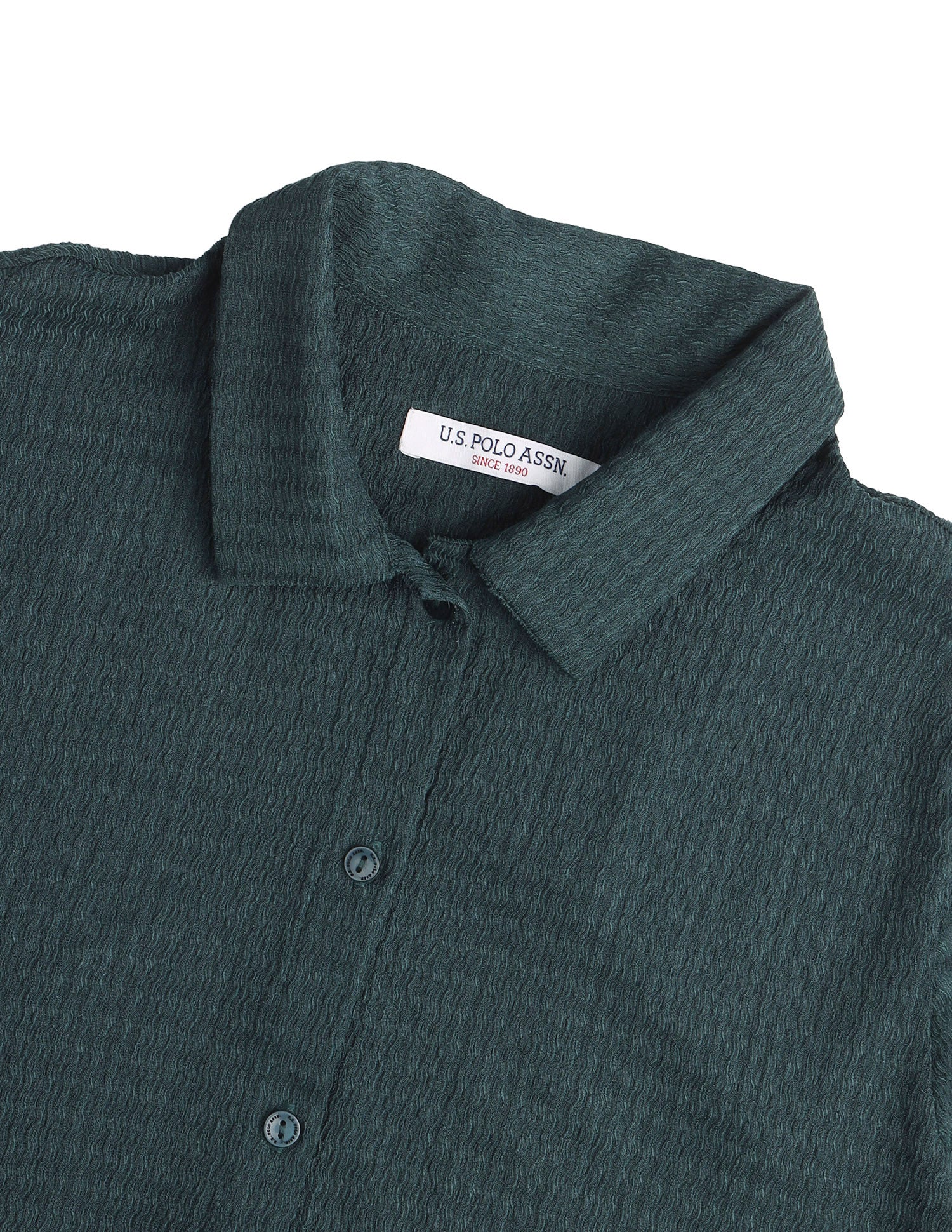 Textured Regular Fit Top Dark Green - U.S. Polo Assn. India | Large
