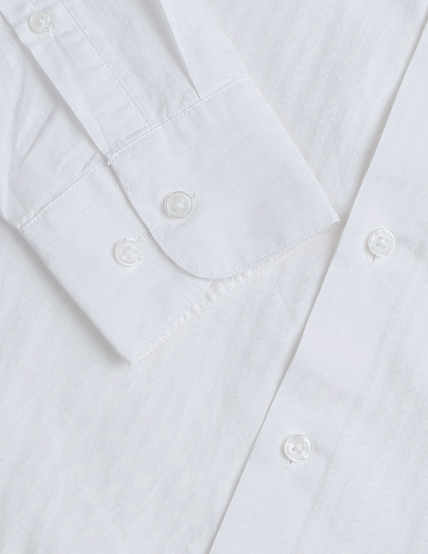 Self Design Vertical Striped Tailored Fit Shirt White - U.S. POLO ASSN. | Large