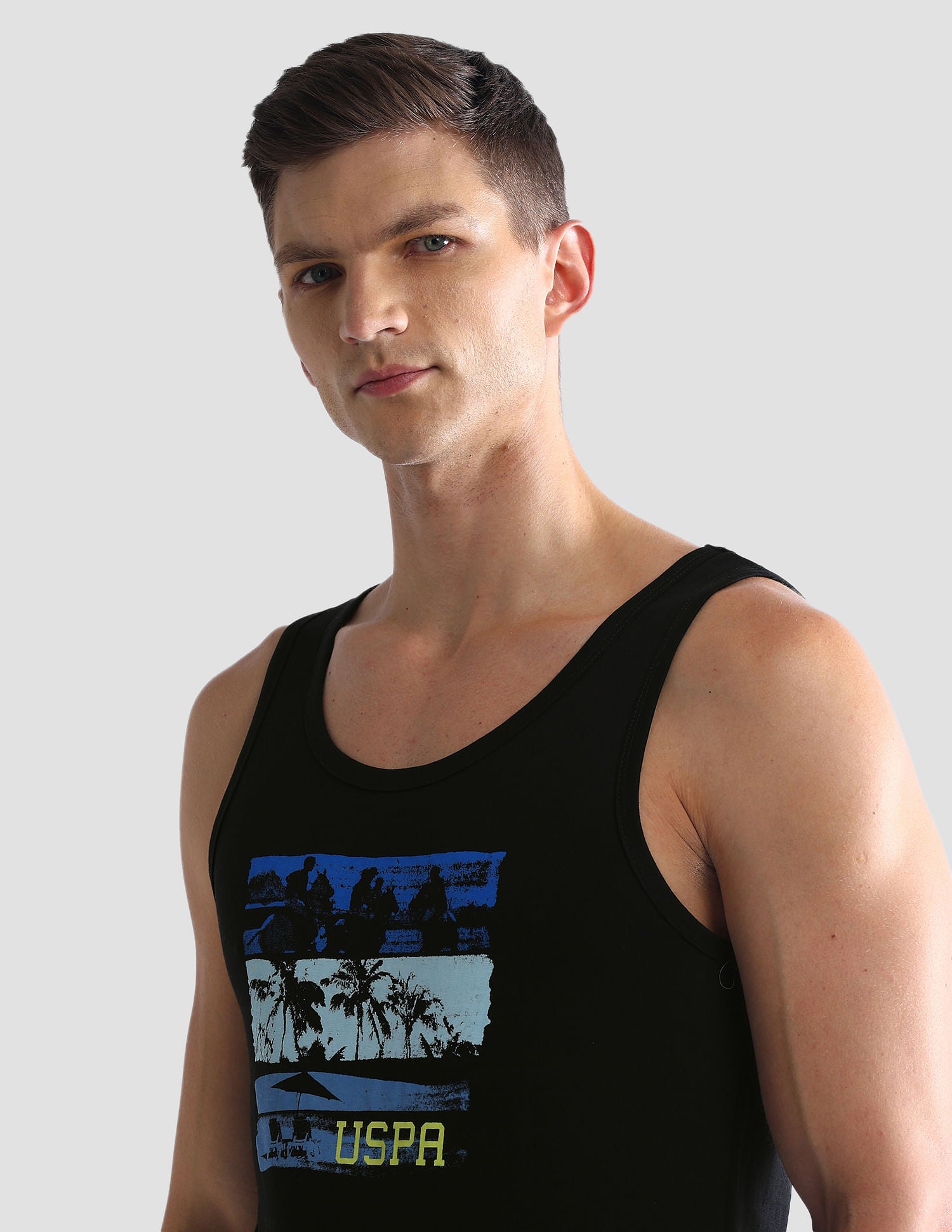 Graphic Print Cotton OEV02 Vest - Pack Of 1 Black - U.S. POLO ASSN. | Large