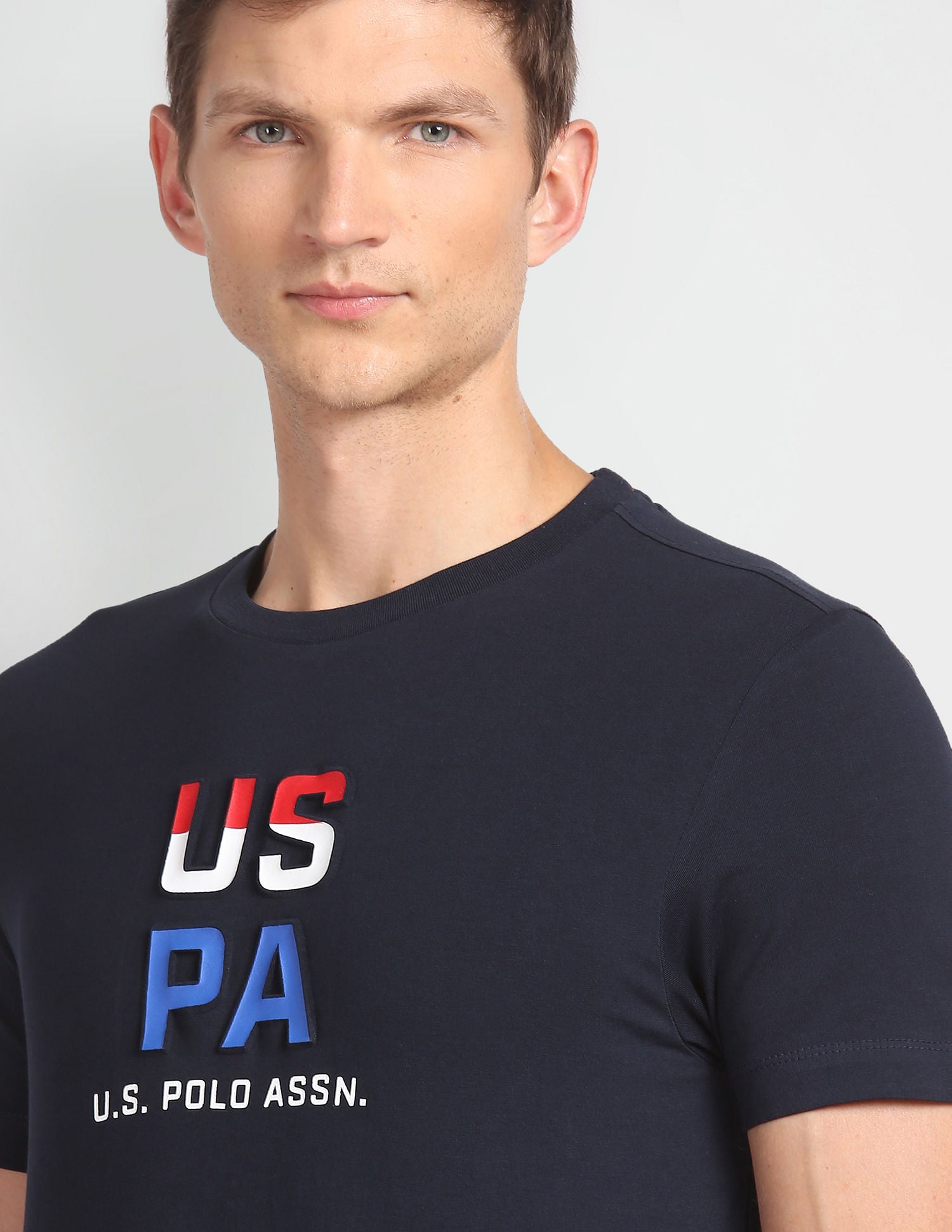 Embossed Slim Fit T-Shirt Navy - U.S. POLO ASSN. | Large