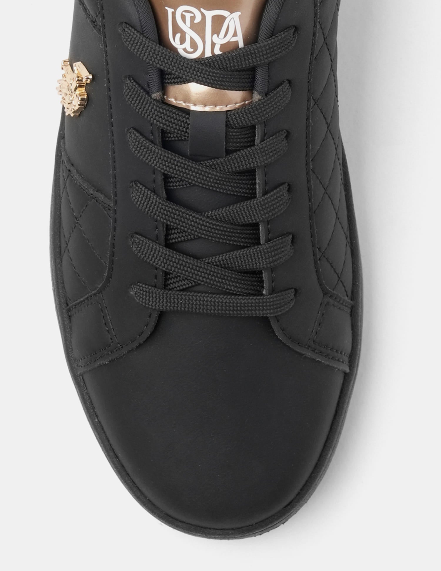 Simone 3.0 Black Quilting Detail Sneakers Shoes Black - U.S. Polo Assn. India | Large