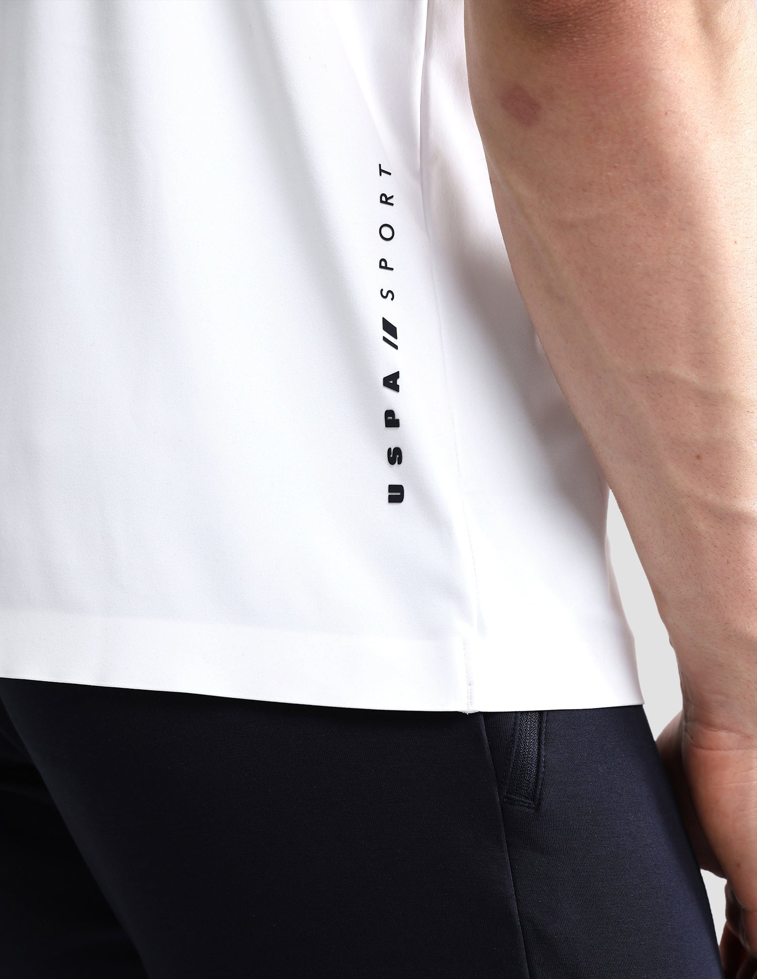 Solid Slim Fit Active Polo Shirt White - U.S. Polo Assn. India | Large