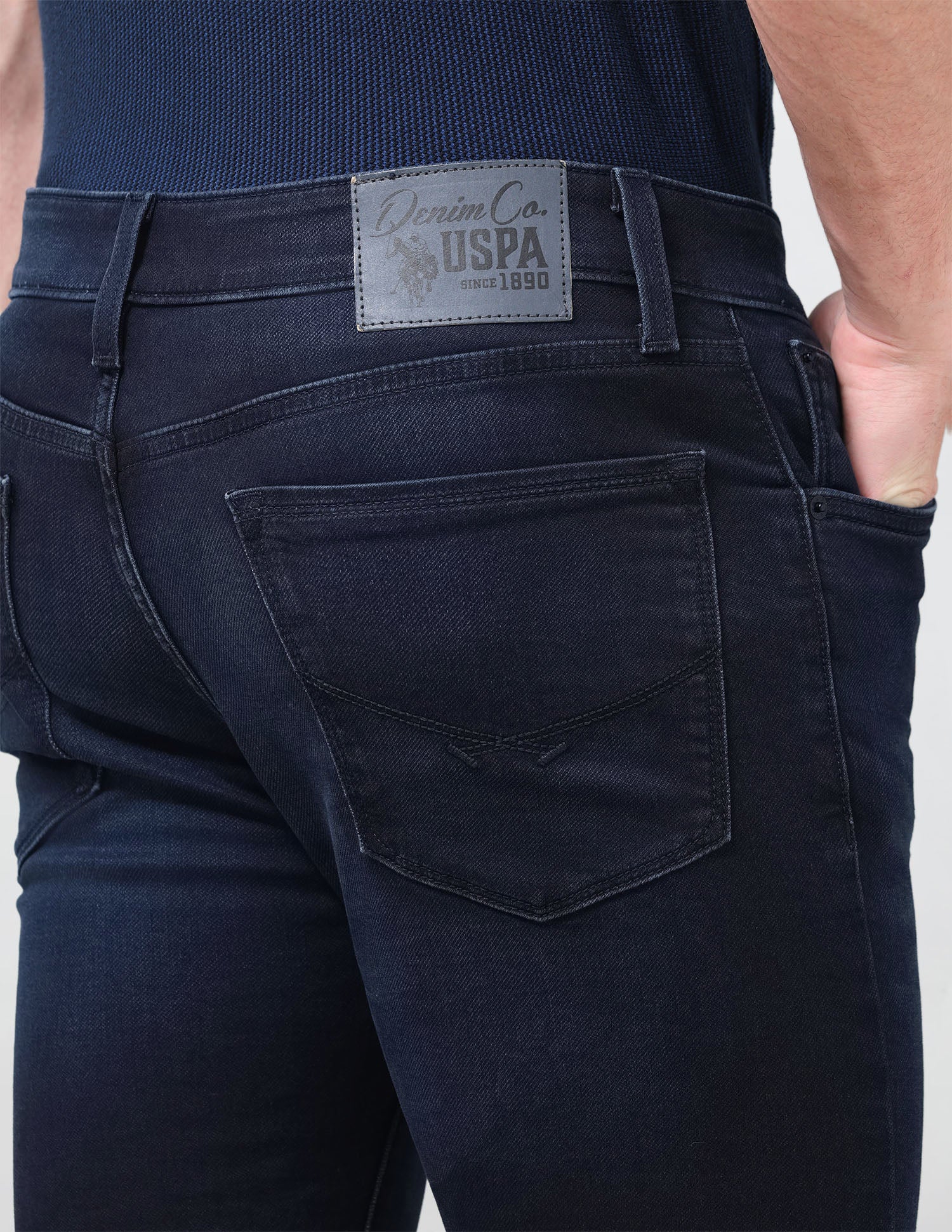 Regallo Skinny Fit Blue Jeans Dark Blue - U.S. Polo Assn. India | Large
