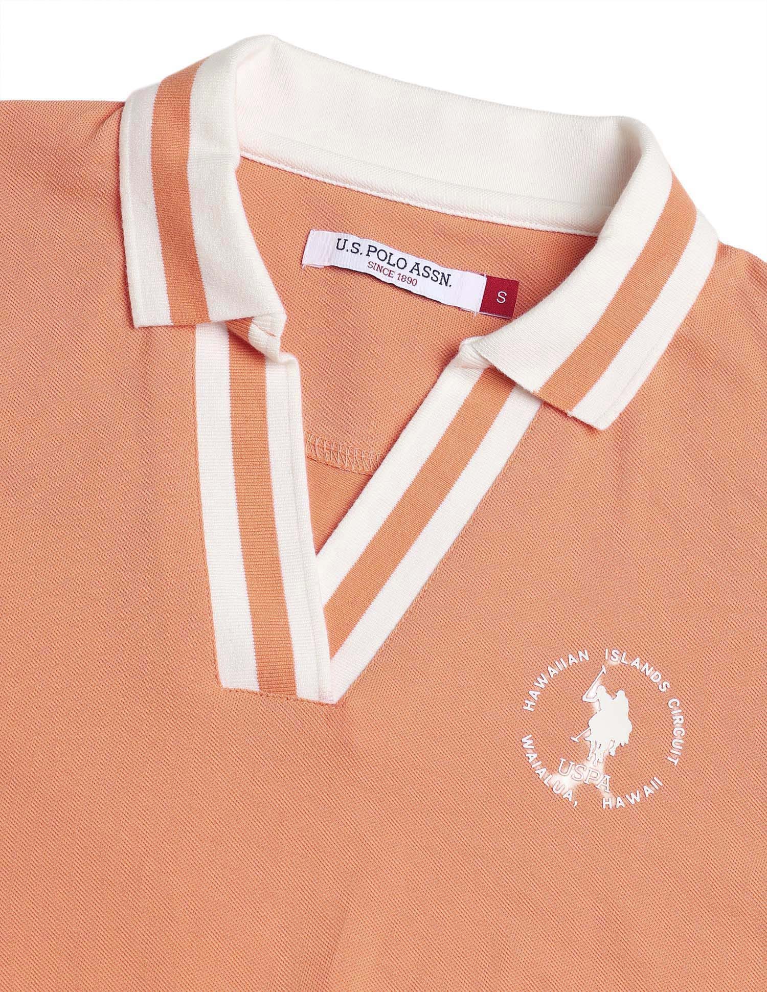 Regular Fit Solid Polo Shirt Orange - U.S. Polo Assn. India | Large